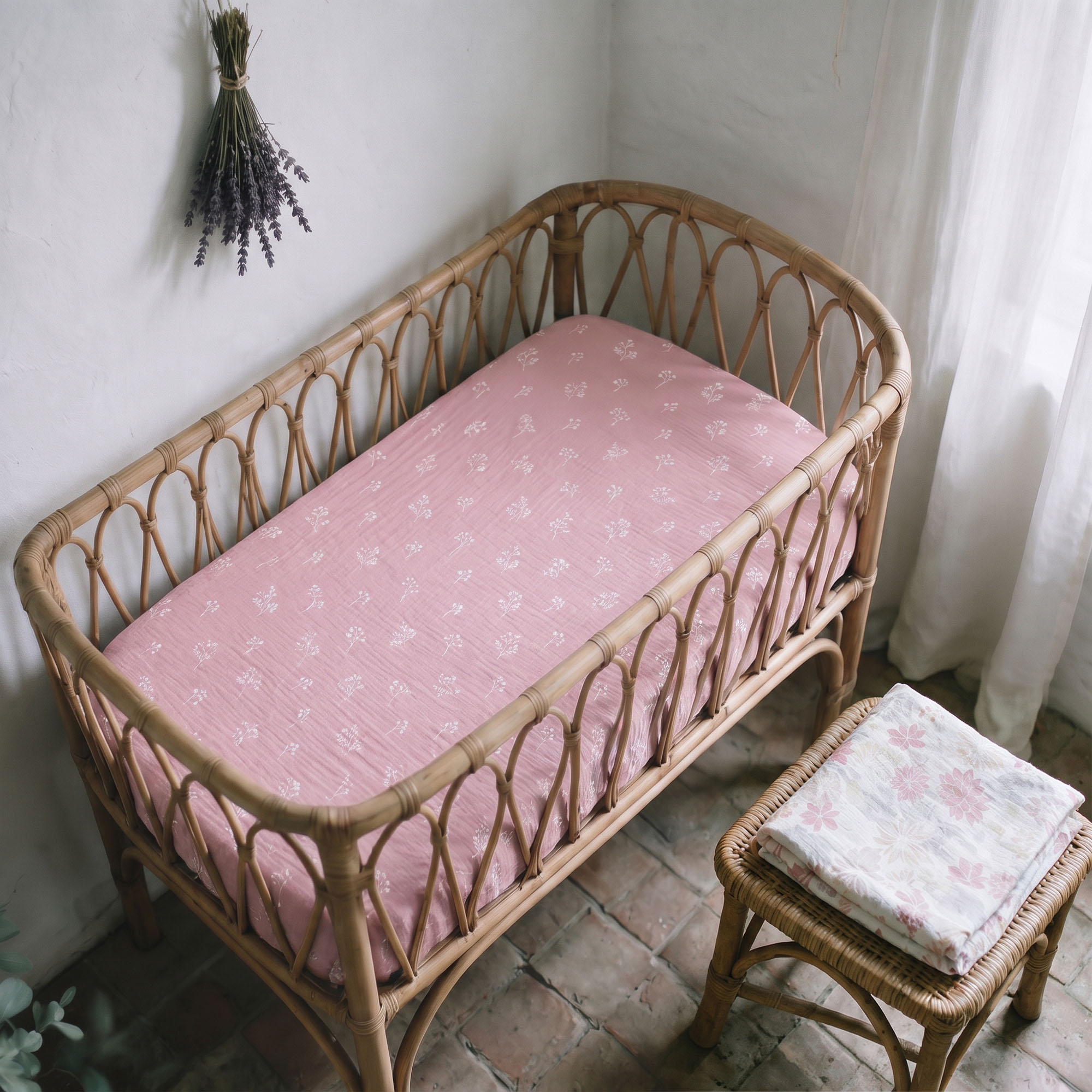 Vintage Floral Bloom | Muslin Crib Sheets 2-Pack | 52''*28''