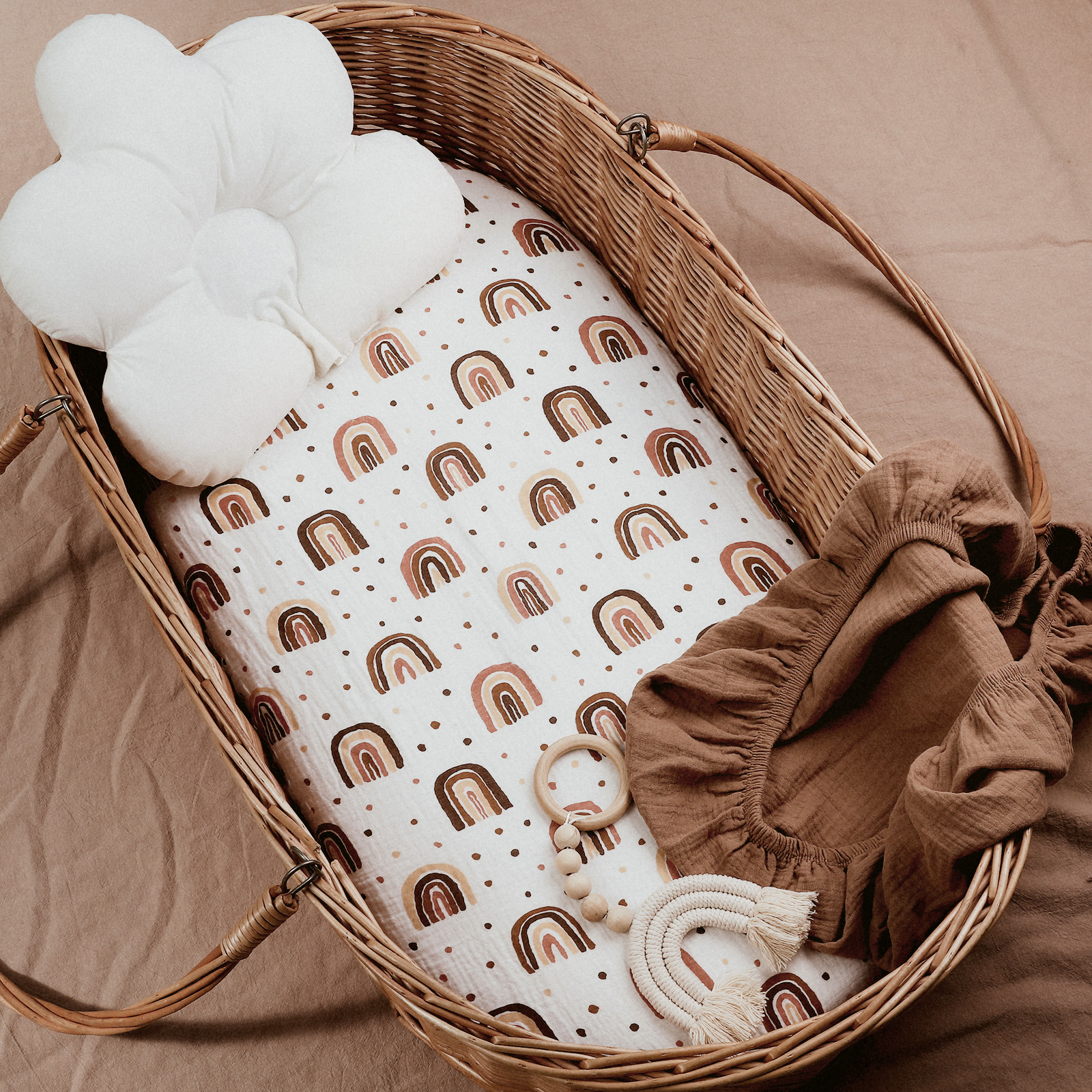 Natural&Rainbow  | Bassinet Sheets 2-Pack | 33''*17''