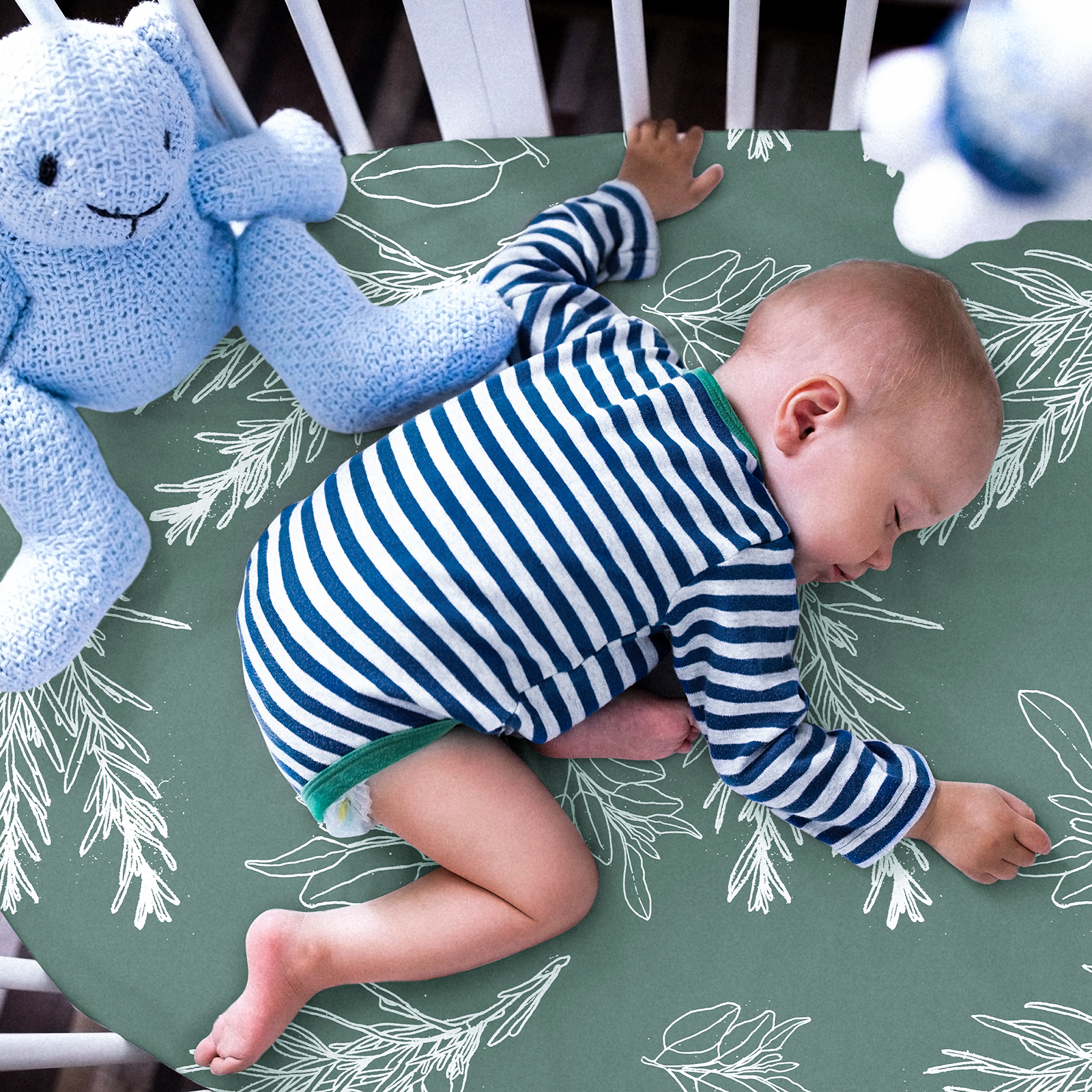 Green Leaves | Bassinet Sheets 2-Pack | 16''*32''