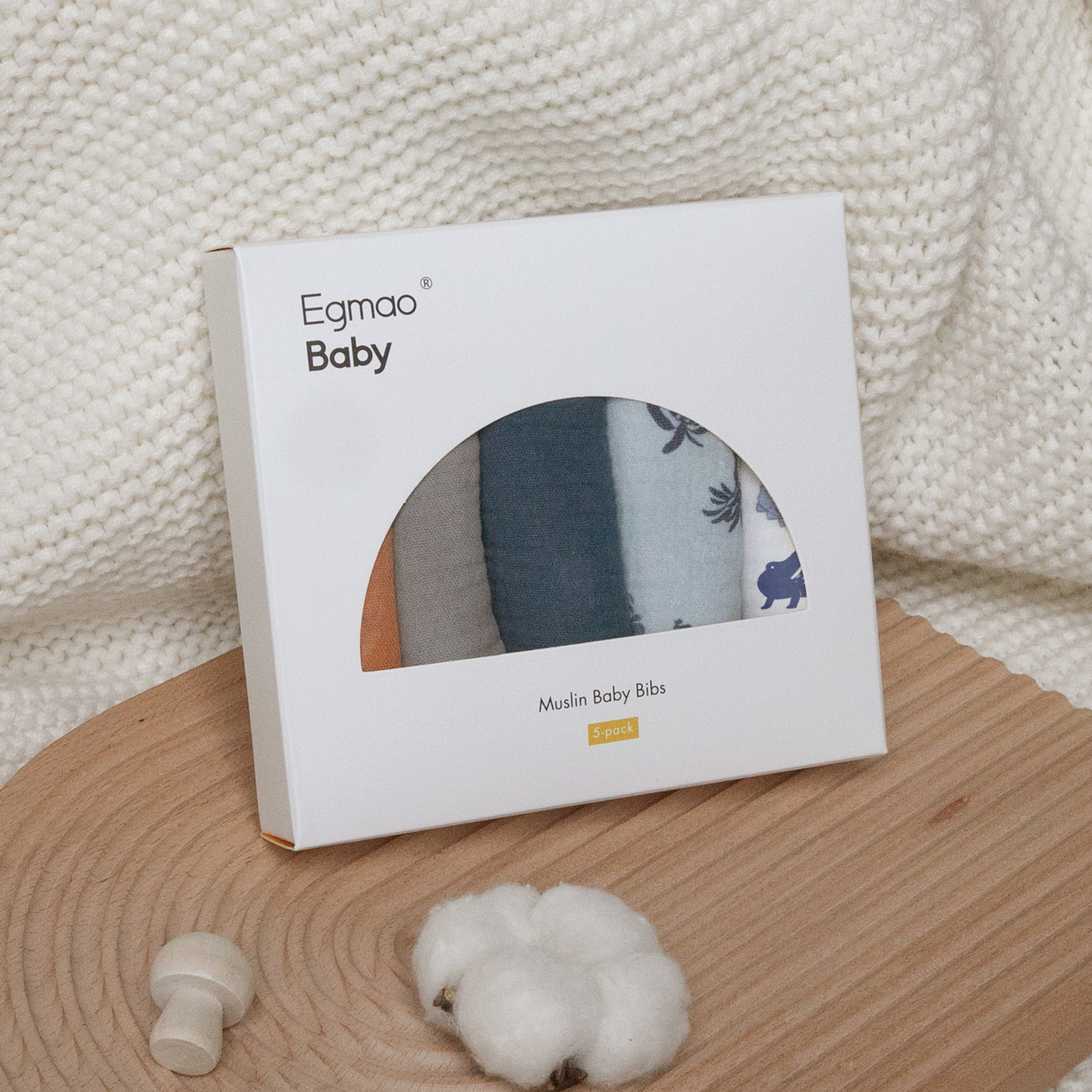 Frolic Crocodile | baby muslin bibs 5 pack | 0-36 months