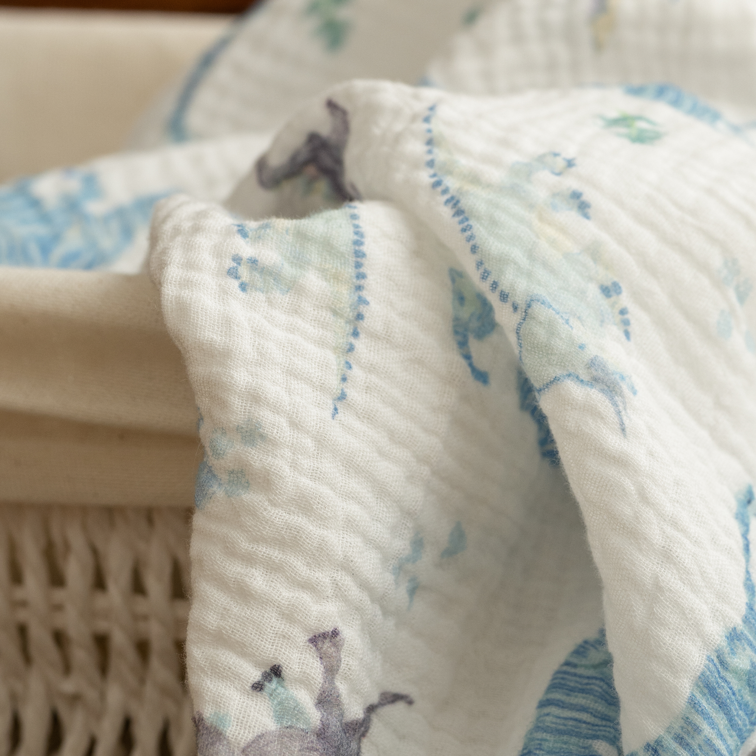 Muslin Swaddle Blankets 3-Pack | 38"x40" | Tropical Dino