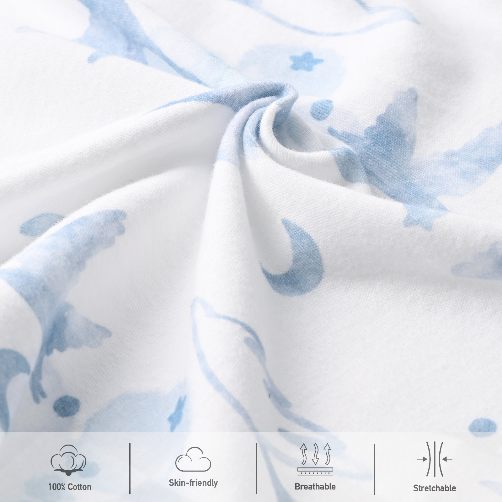 Cloud Cranes' Waltz | Baby Swaddle Sack | 0-3 Months 3 Pack