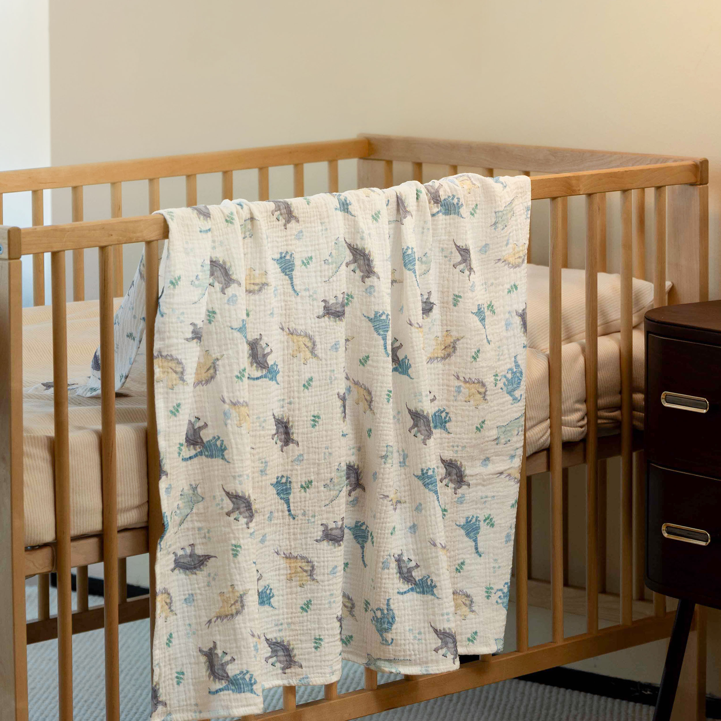 Muslin Swaddle Blankets 3-Pack | 38"x40" | Tropical Dino