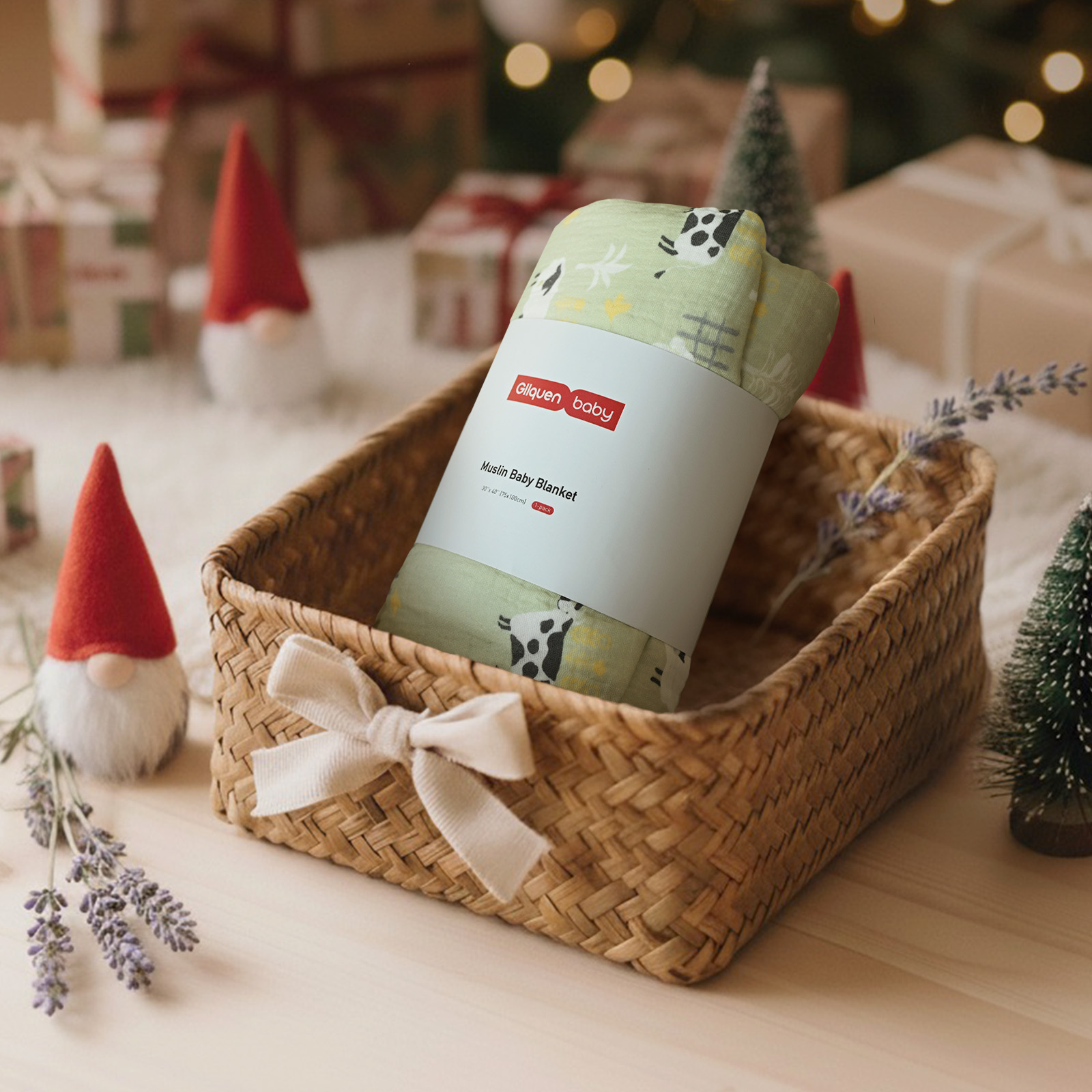 Happy Little Sheep | Muslin and Fleece Plush Dot Blanket | 30''*40''