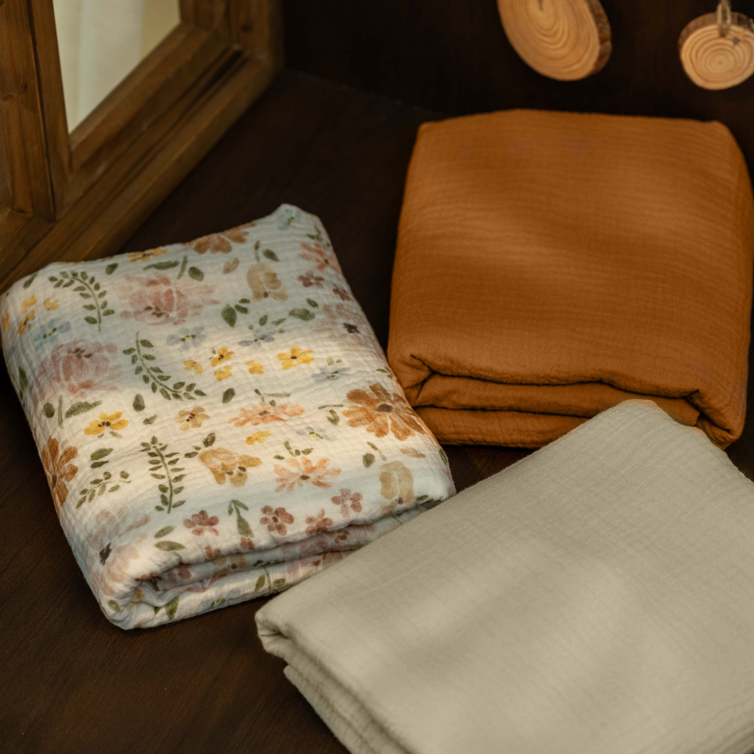 Muslin Swaddle Blankets 3-Pack | 38"x40" | Pastoral Whispers