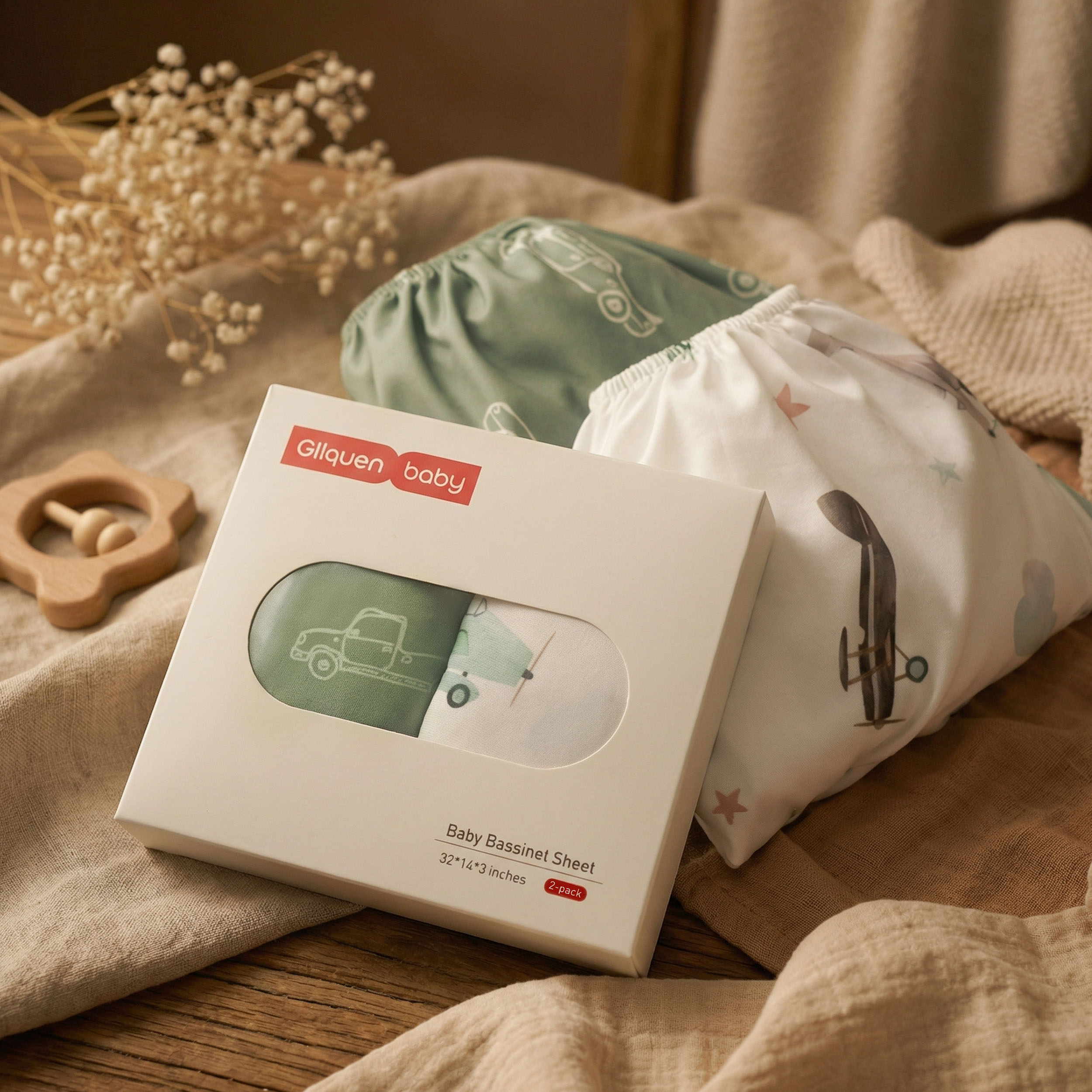 Beyond the Horizon | Bassinet Sheets 2-Pack | 16*32''