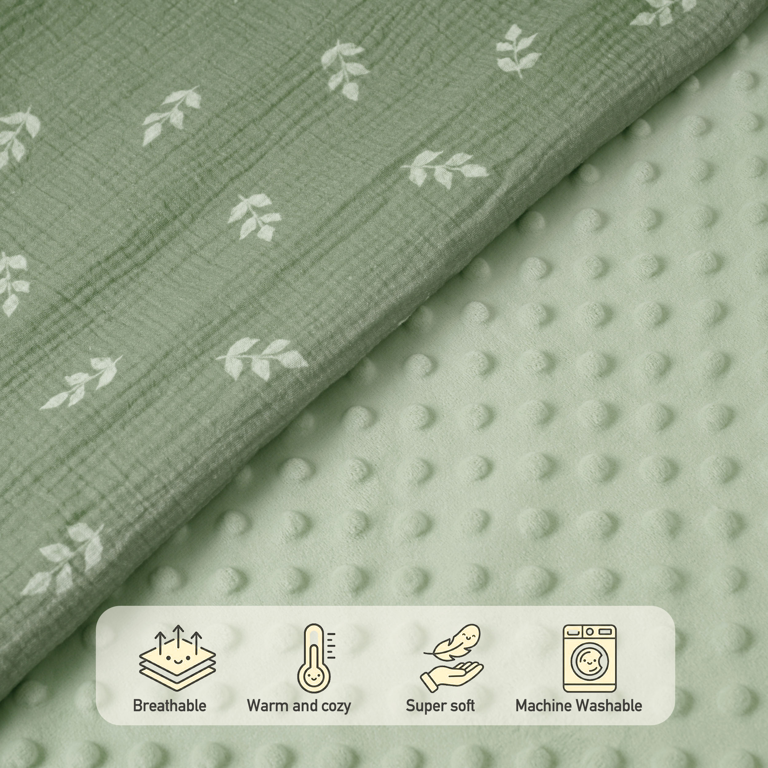 Forest Stories | Muslin and Fleece Plush Dot Blanket | 30''*40''