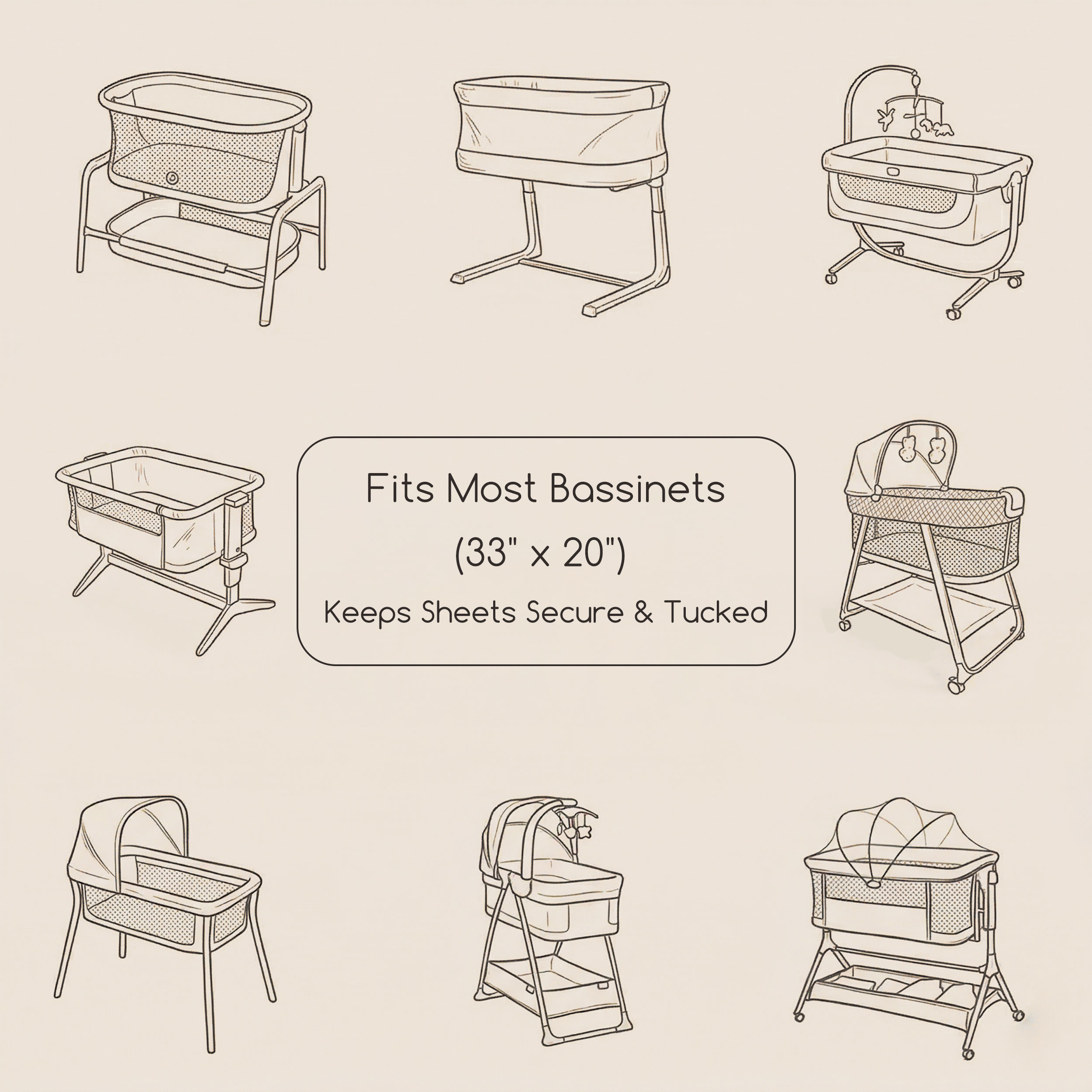  Green Forest Fox | Bassinet Sheets 3-Pack | 33*20''