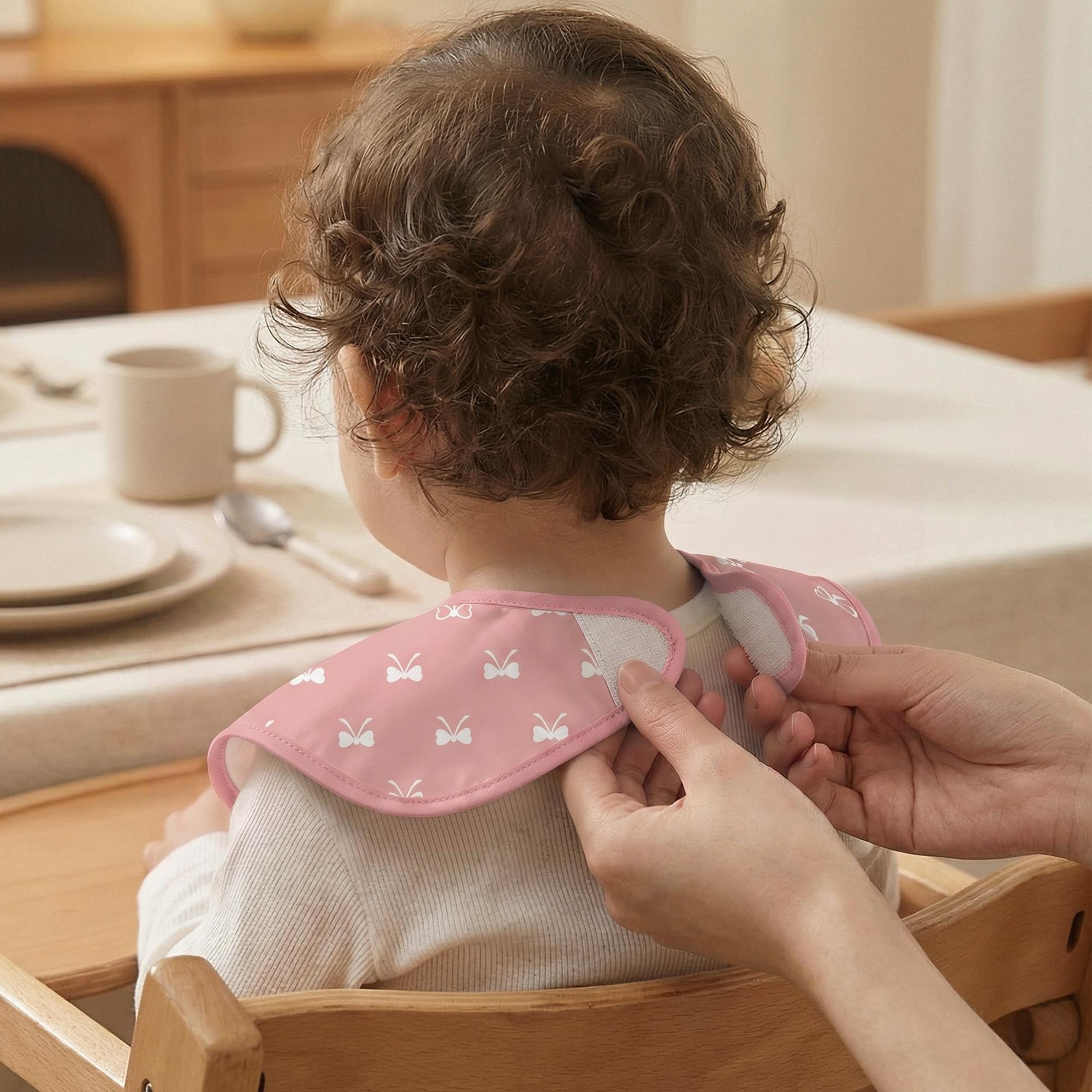 Blush Butterfly Waltz | Gllquen baby Waterproof Bibs 3 Pack | 3-24 Months