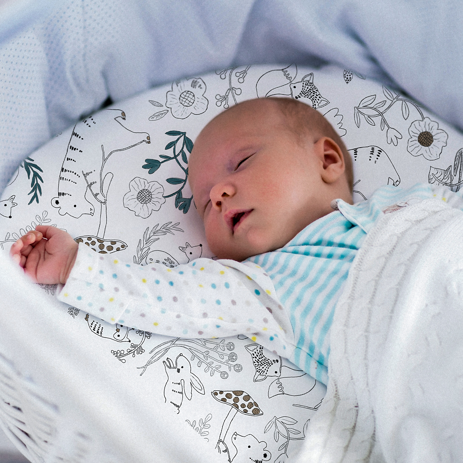 Green Leaves | Bassinet Sheets 2-Pack | 16''*32''