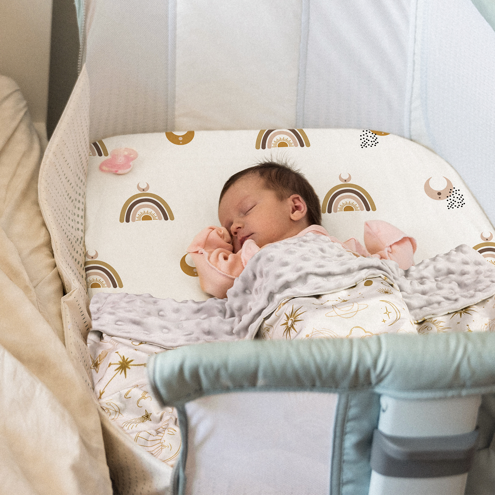 Rainbow  | Bassinet Sheets 2-Pack | 16''*32''