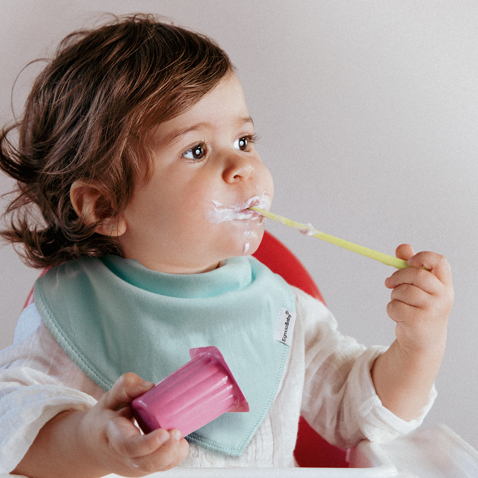 Super Absorbent Bandana Bibs 10 Pack - Pea Green