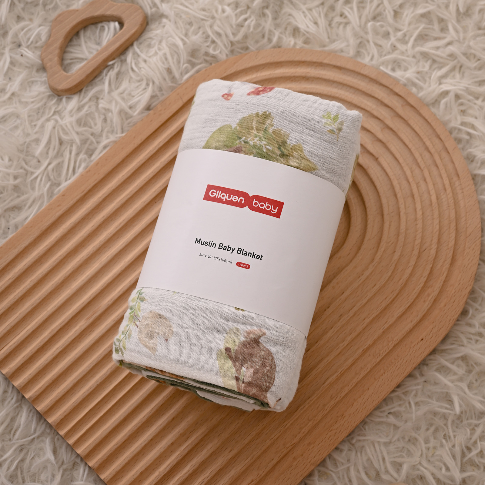 Forest Stories | Muslin and Fleece Plush Dot Blanket | 30''*40''