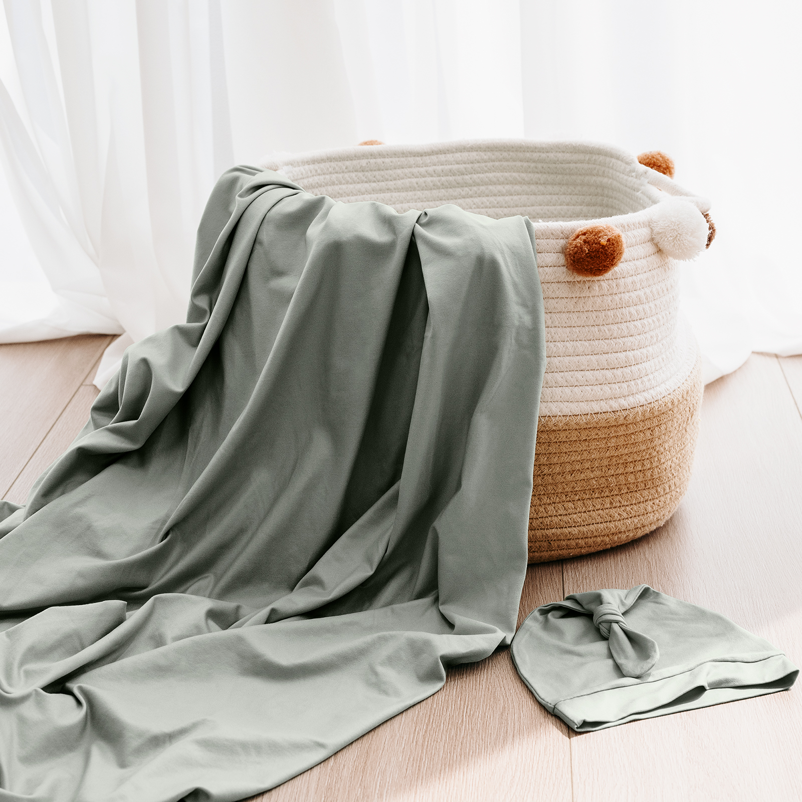 Stone | Baby Swaddle and Hat Set | 33.5*43inch