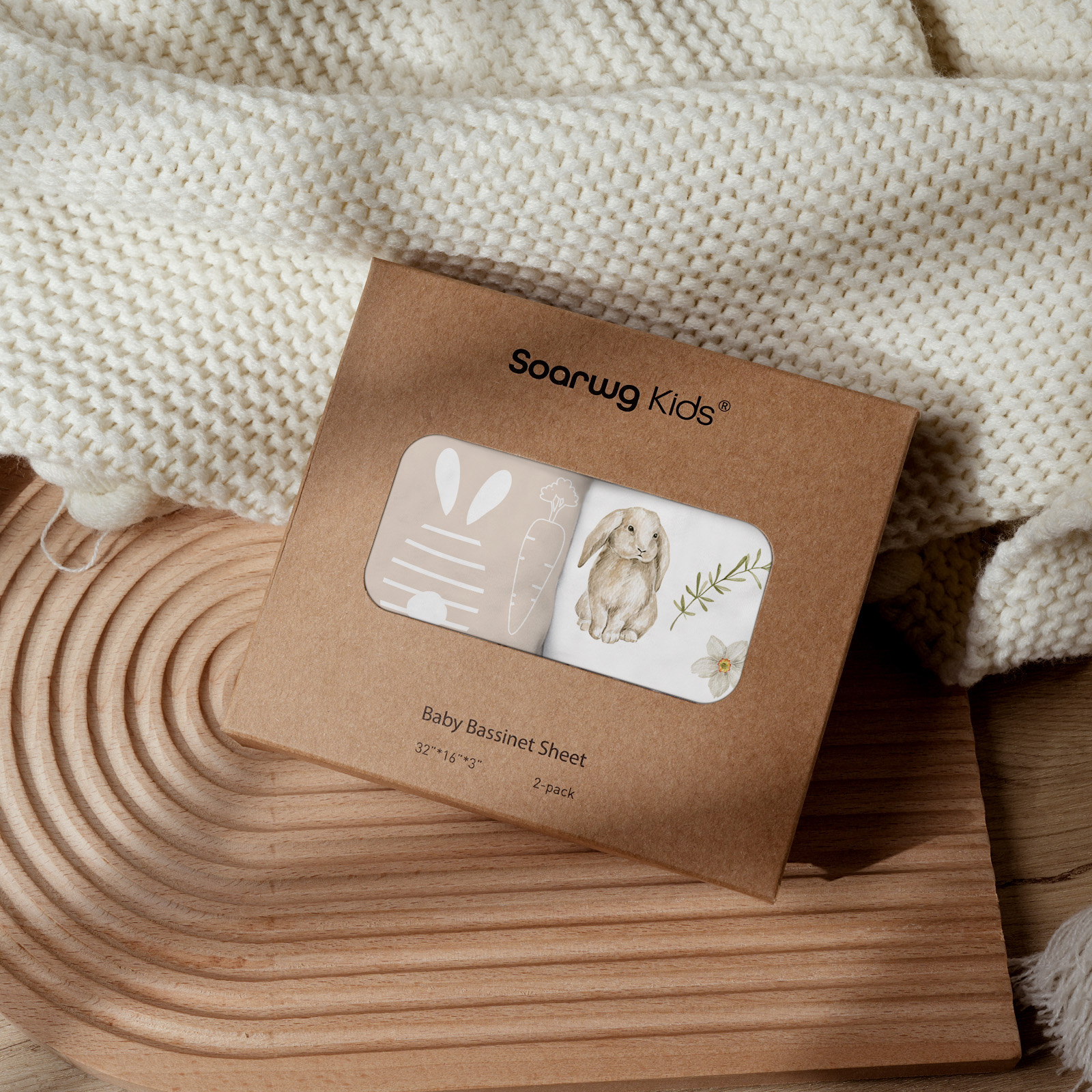 Rabbit | Bassinet Sheets 2-Pack | 16''*32''