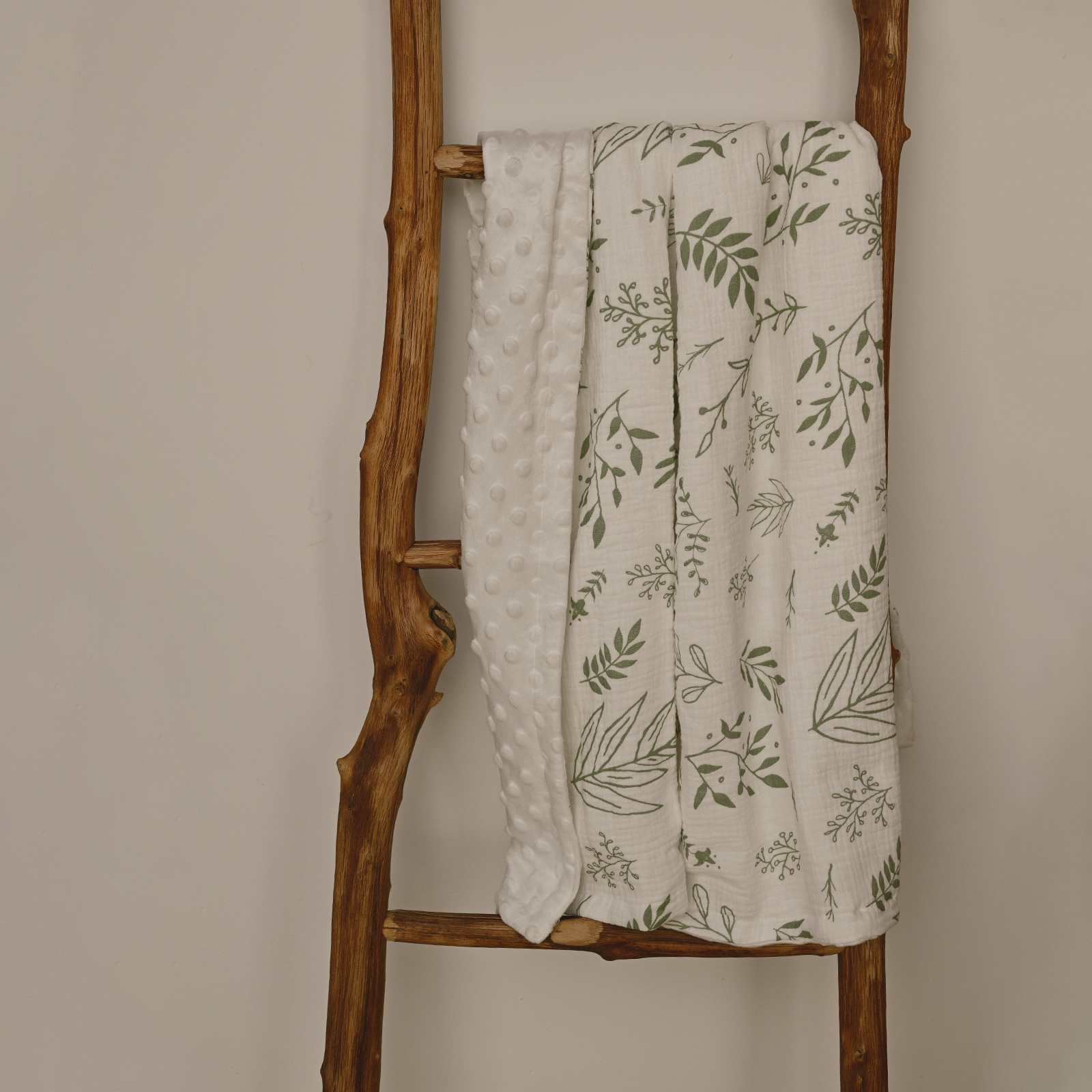 Greenery | Muslin and Fleece Plush Dot Blanket | 30''*40''