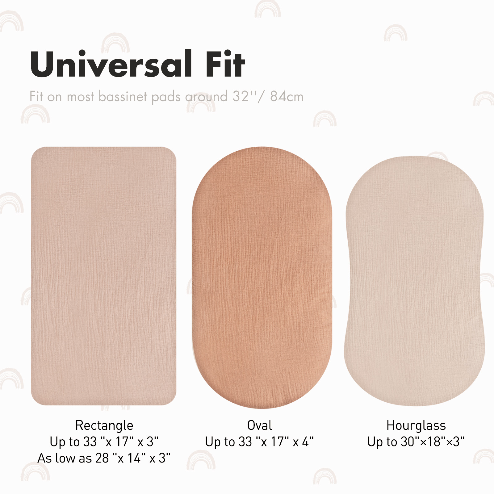 Vibrant Rainbow  | Bassinet Sheets 3-Pack | 33''*17''