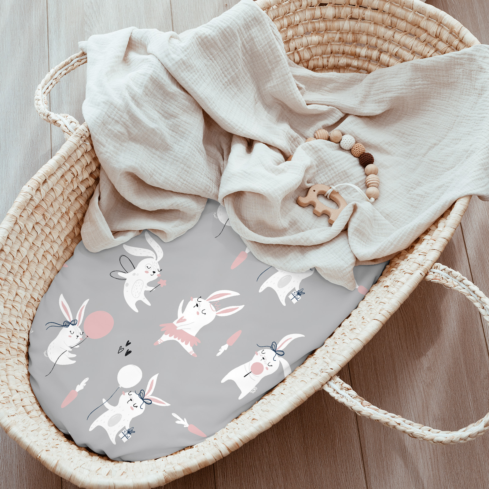 Dinosaur Rabbit | Bassinet Sheets 3-Pack | 17*33''