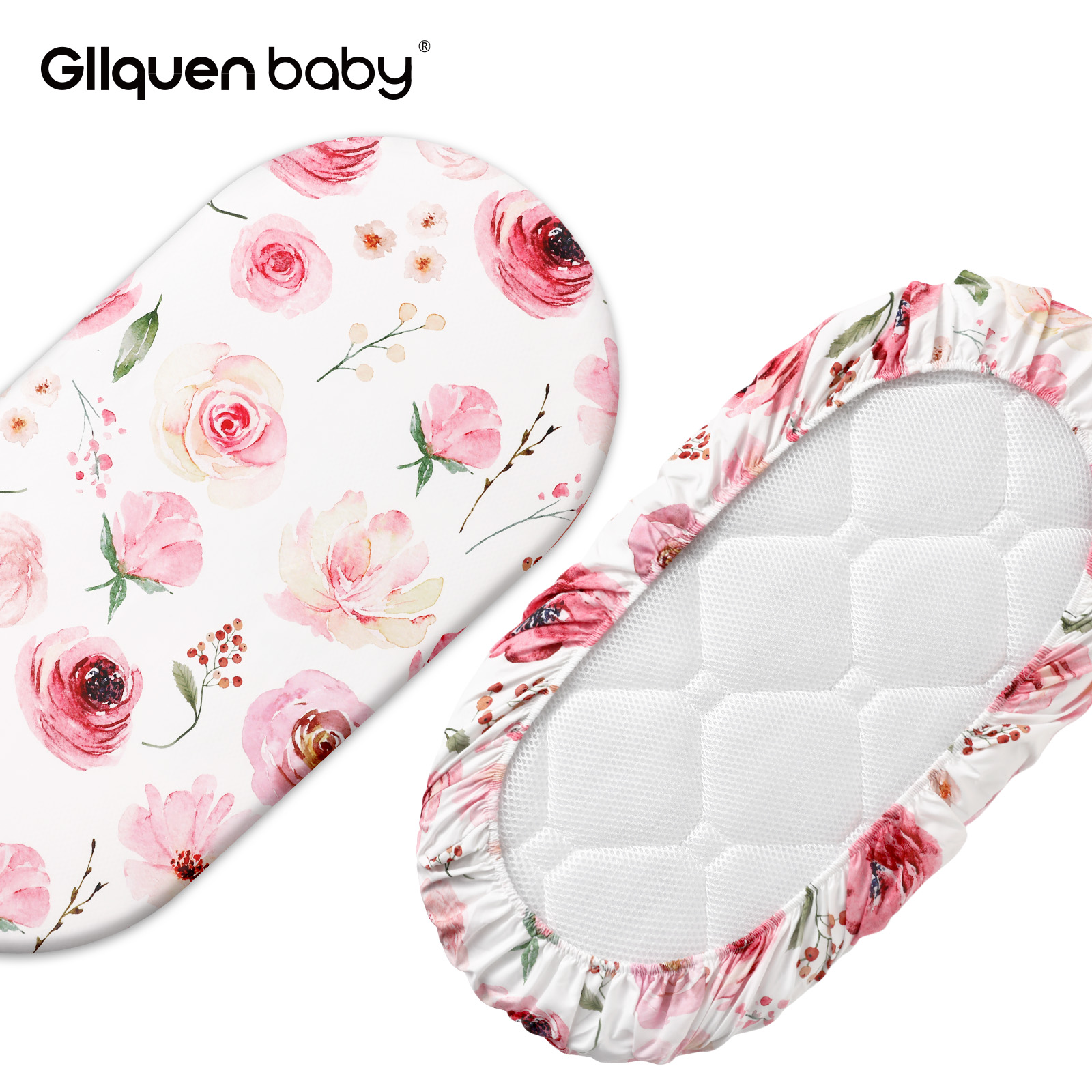 Creamy Roses | Soft Microfiber Fitted Change Pad Cover & Bassinet Sheets 2 Pack | 16''*32''