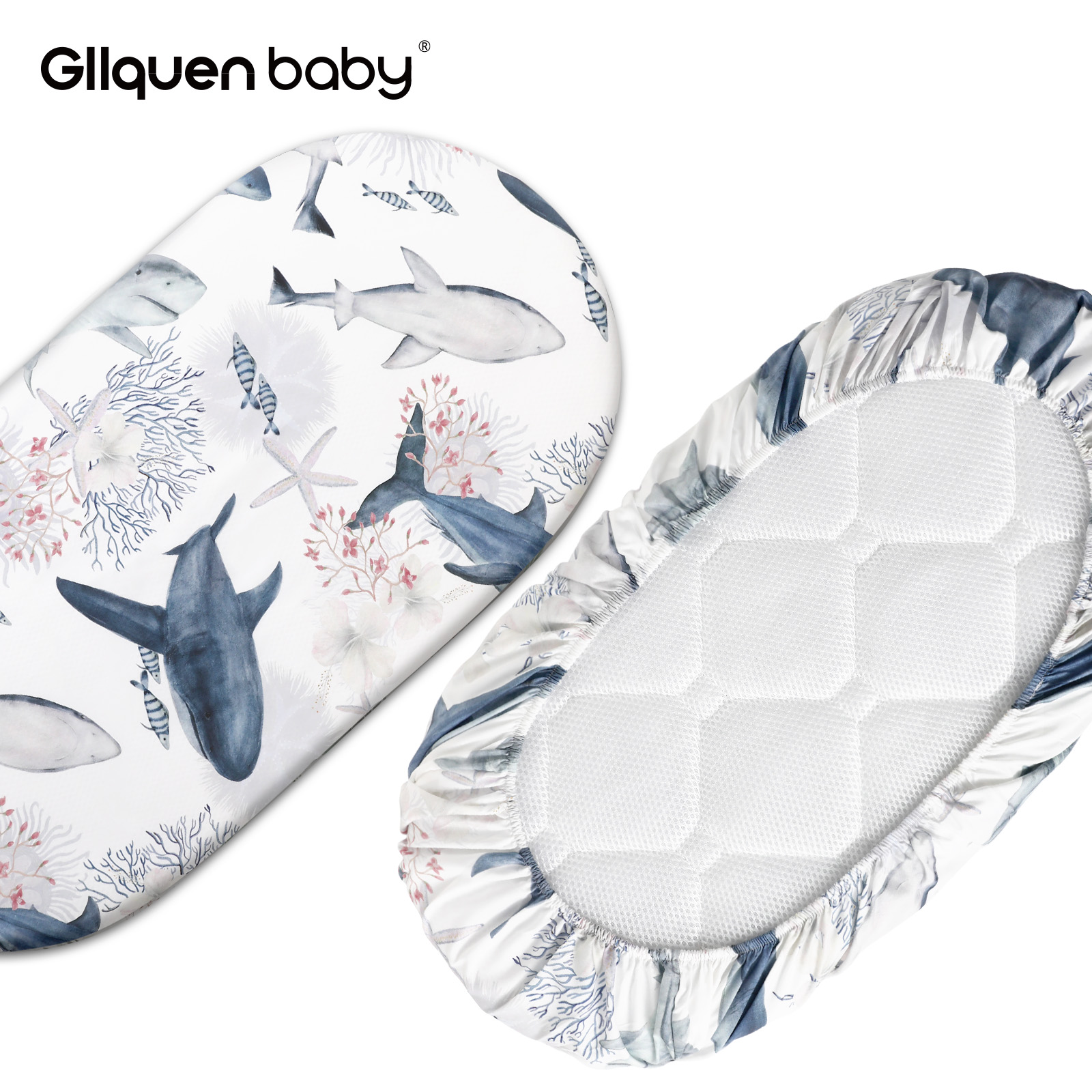 Sea Turtle | Soft Microfiber Fitted Change Pad Cover & Bassinet Sheets 2 Pack | 16''*32''