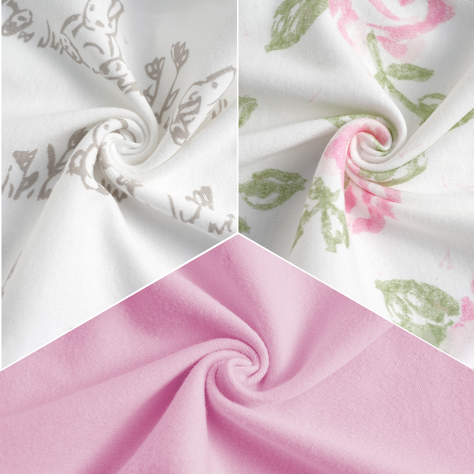 Pink Floral | Soarwg Baby Swaddle 0-3 Months 4 Pack