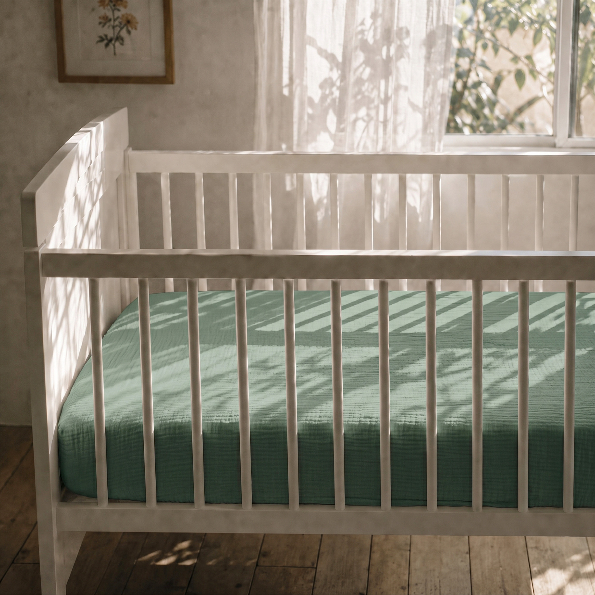 Blue Dino Grove | Muslin Crib Sheets 2-Pack | 52''*28''