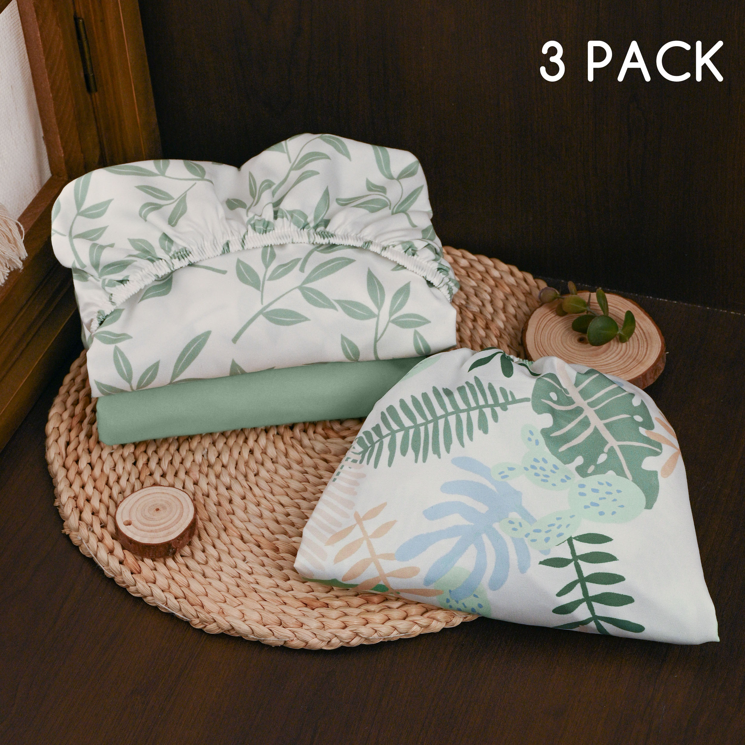 The Summer of Monstera | Bassinet Sheets 3-Pack | 33*20''