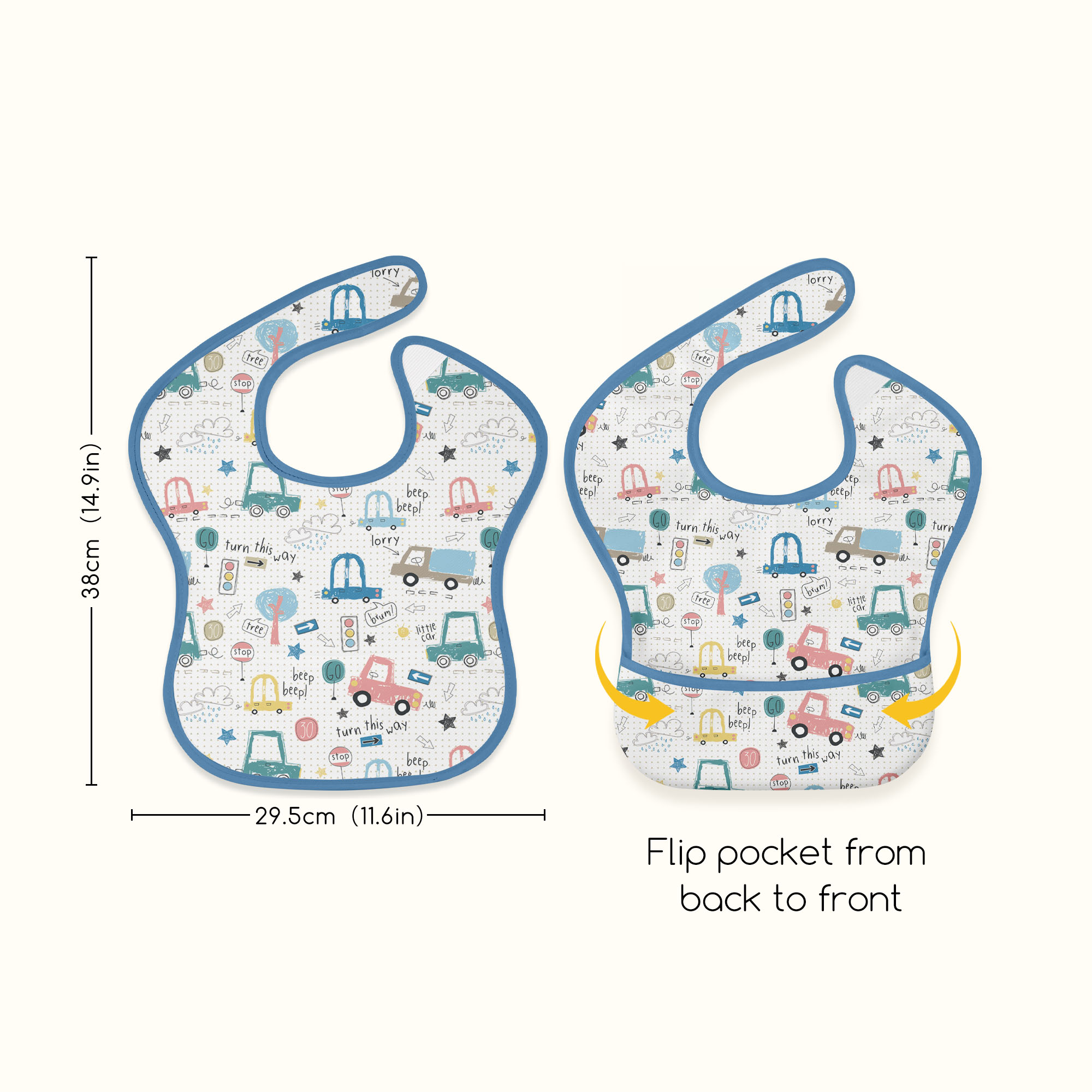 Beep & Woodland | Gllquen baby Waterproof Bibs 3 Pack | 3-24 Months