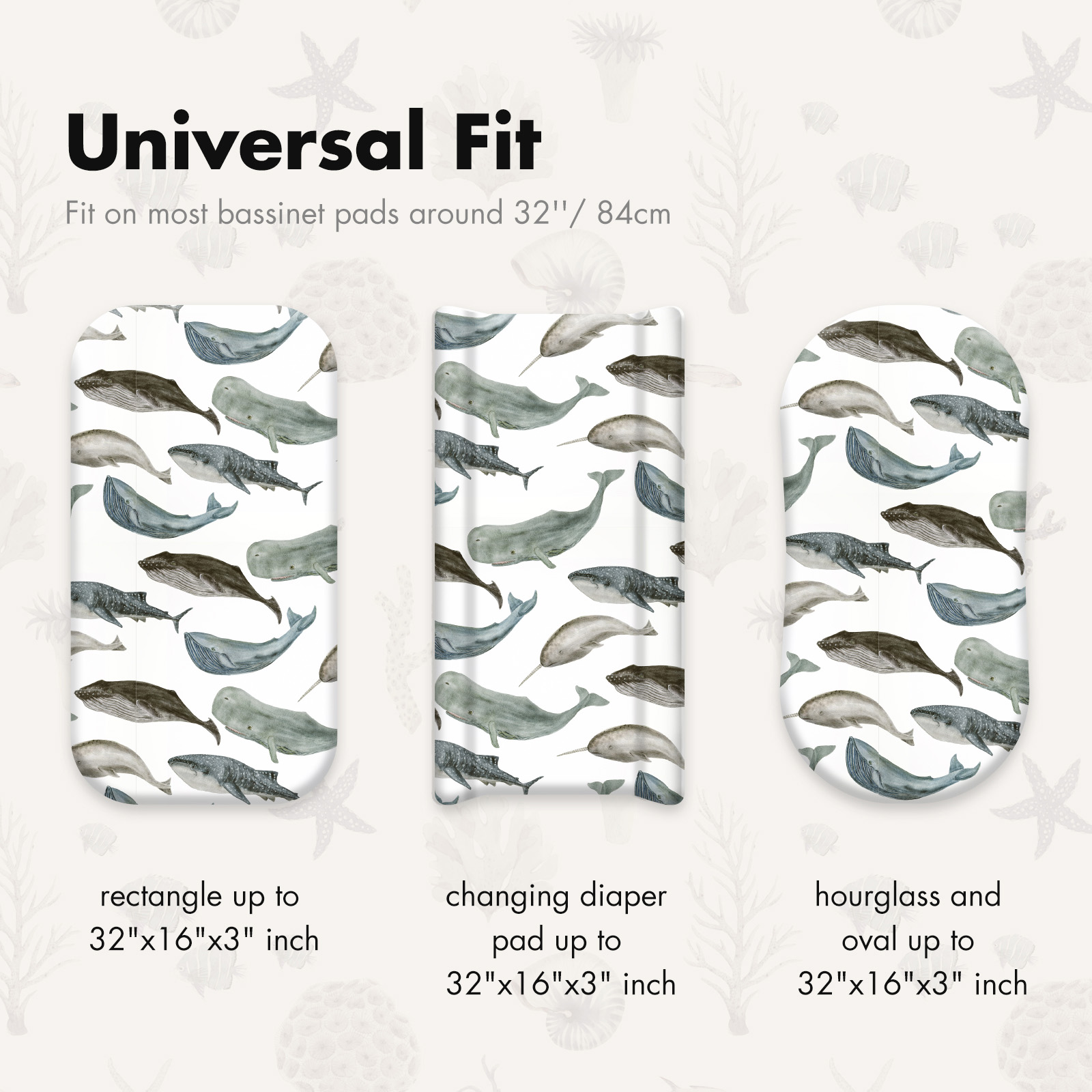 Marine | Soft Microfiber Fitted Change Pad Cover & Bassinet Sheets 4 Pack | 16''*32''