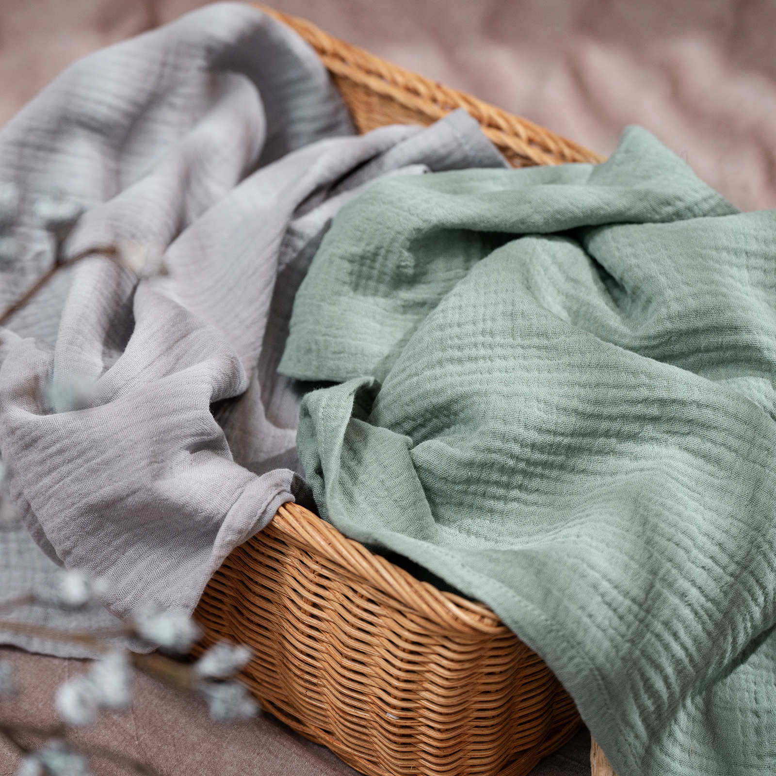 Muslin Swaddle Blankets 5-Pack, 23.5"x23.5" - Carols