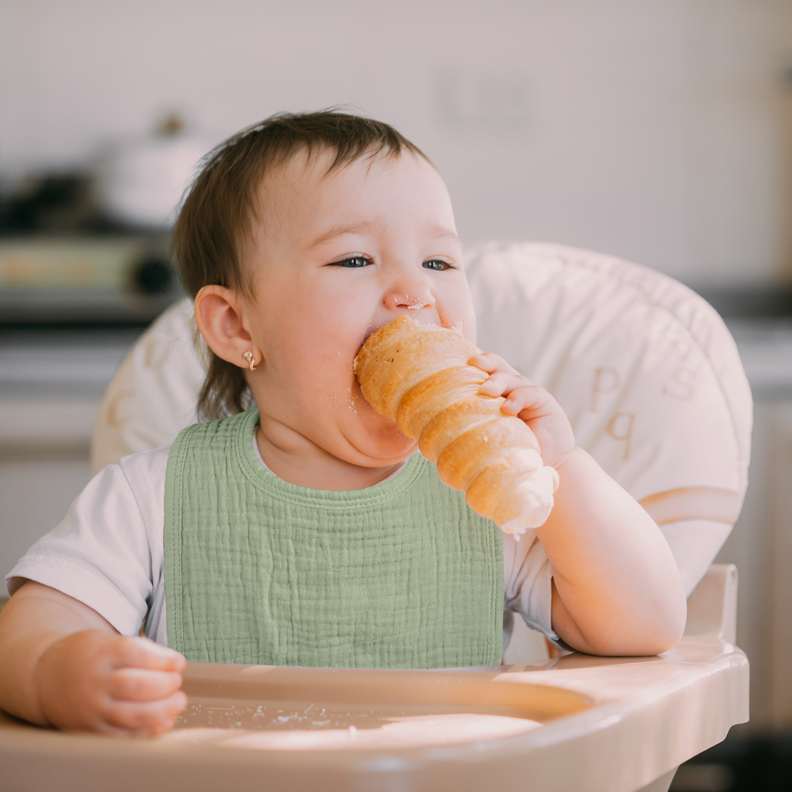 Teal Mist | baby muslin bibs 6 pack | 0-36 months