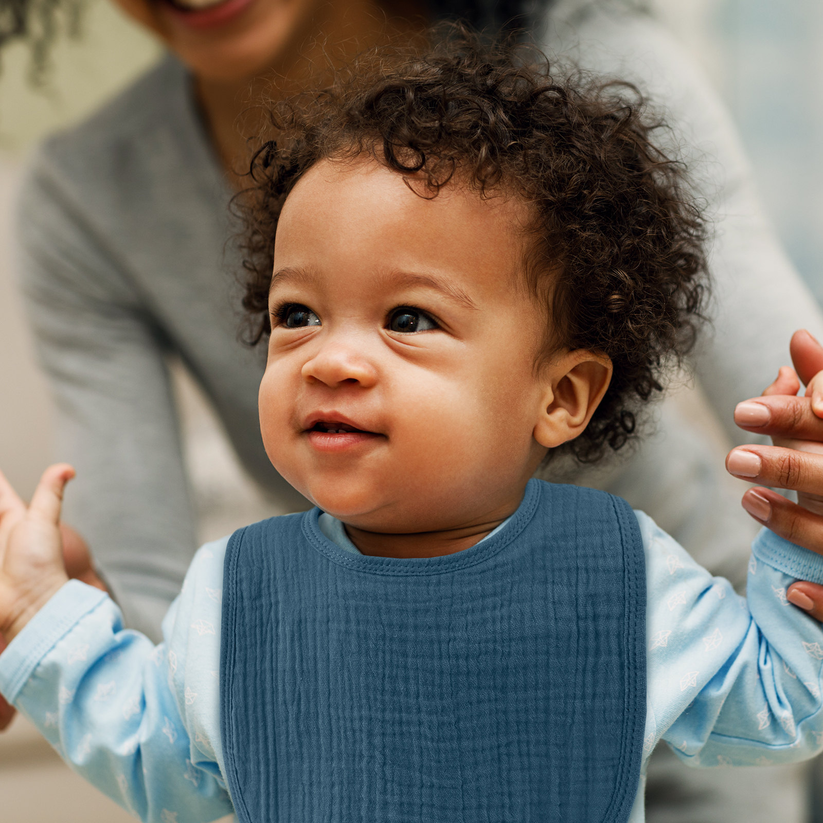 Teal Mist | baby muslin bibs 6 pack | 0-36 months