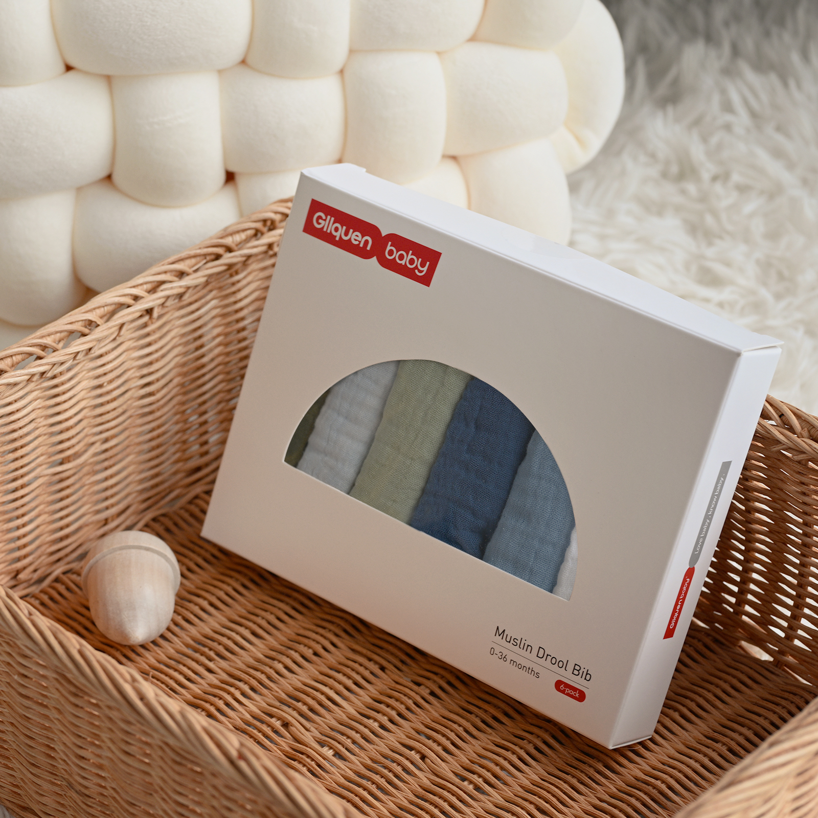 Teal Mist | baby muslin bibs 6 pack | 0-36 months