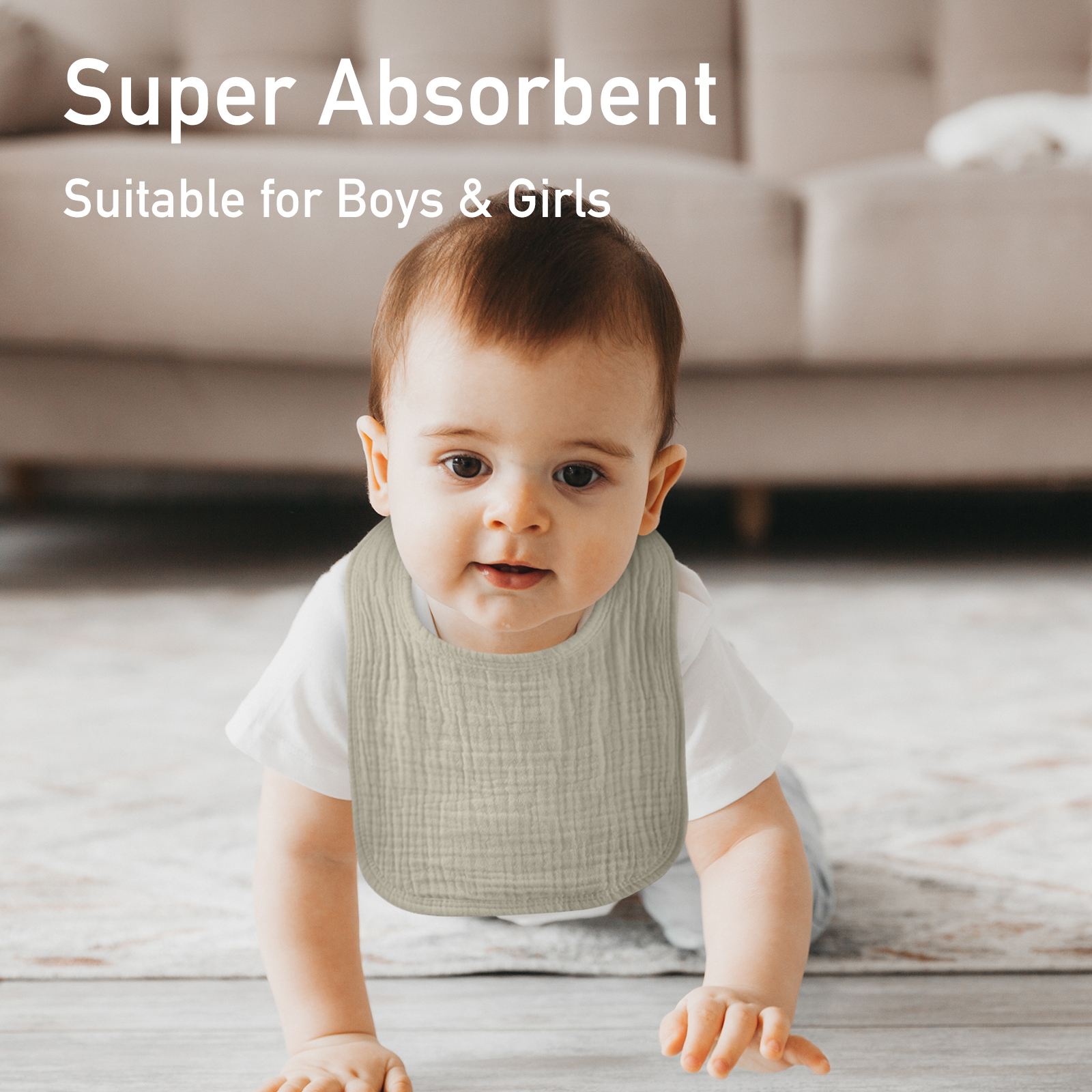 Viability | baby muslin bibs 6 pack | 0-36 months