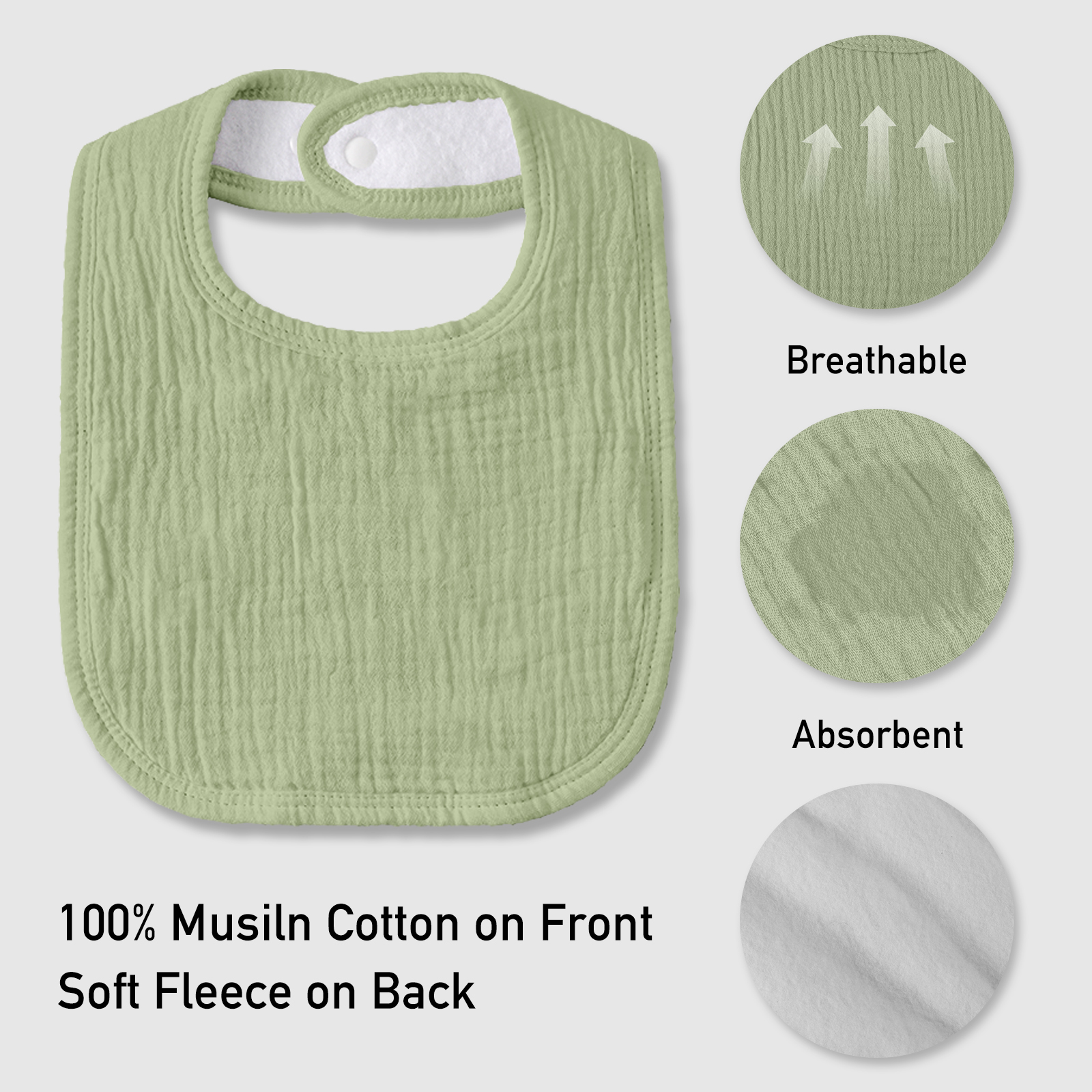 Viability | baby muslin bibs 6 pack | 0-36 months