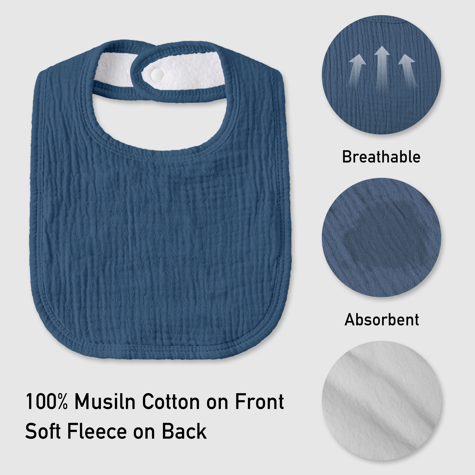 Marineland | baby muslin bibs 6 pack | 0-36 months