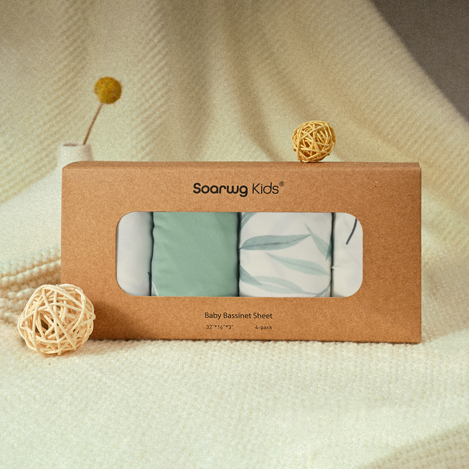 Eucalyptus | Bassinet Sheets 4-Pack | 16''*32''