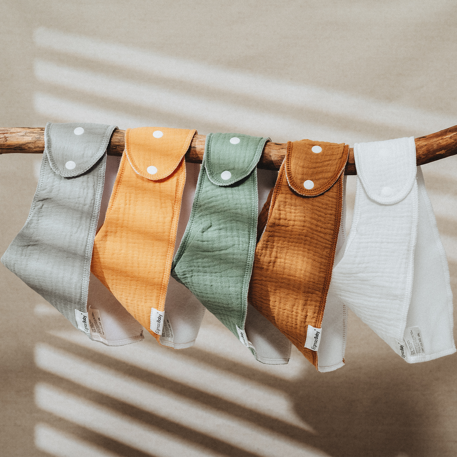 Muted | Soft & Absorbent Muslin Bandana Bibs 10 Pack