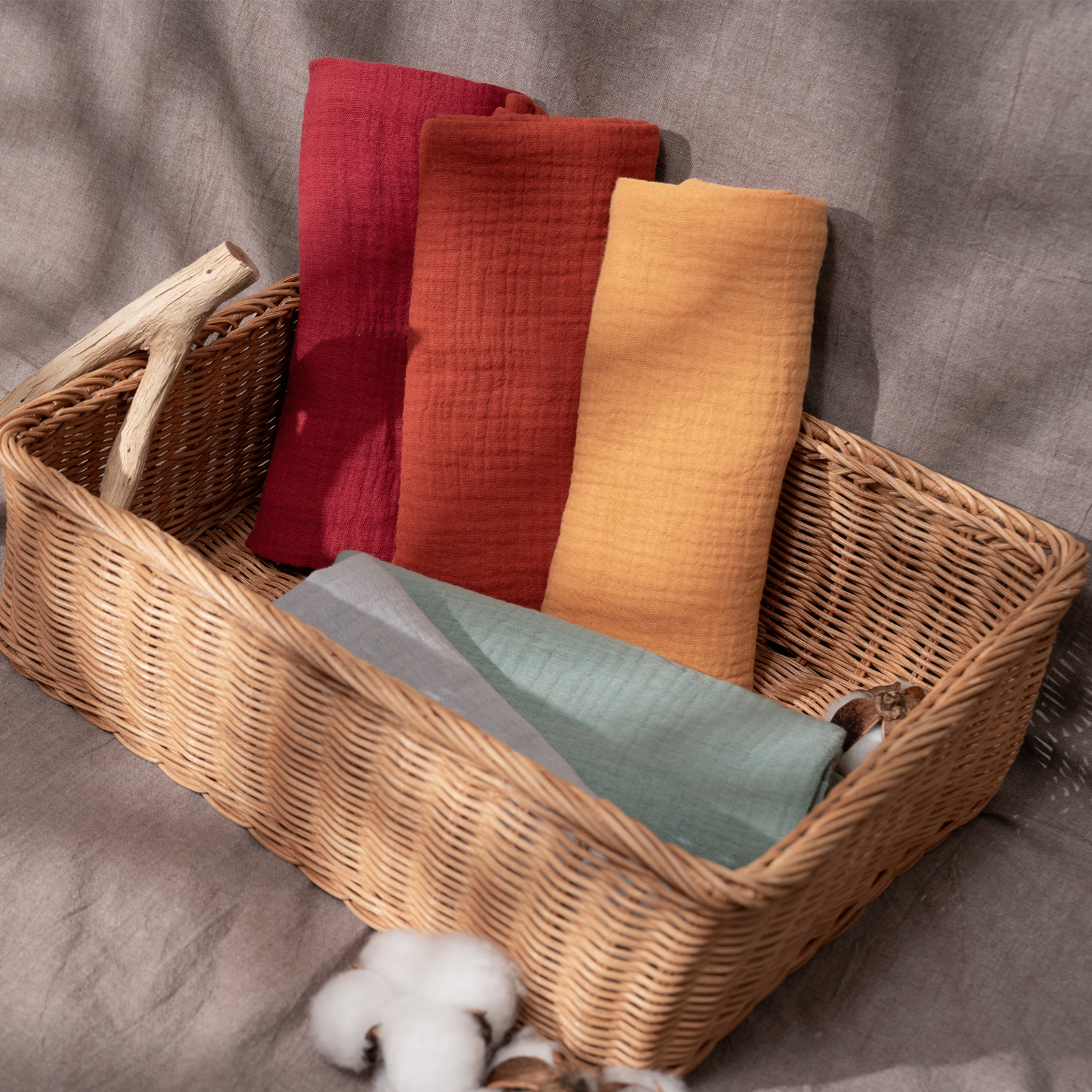 Muslin Swaddle Blankets 5-Pack, 23.5"x23.5" - Carols