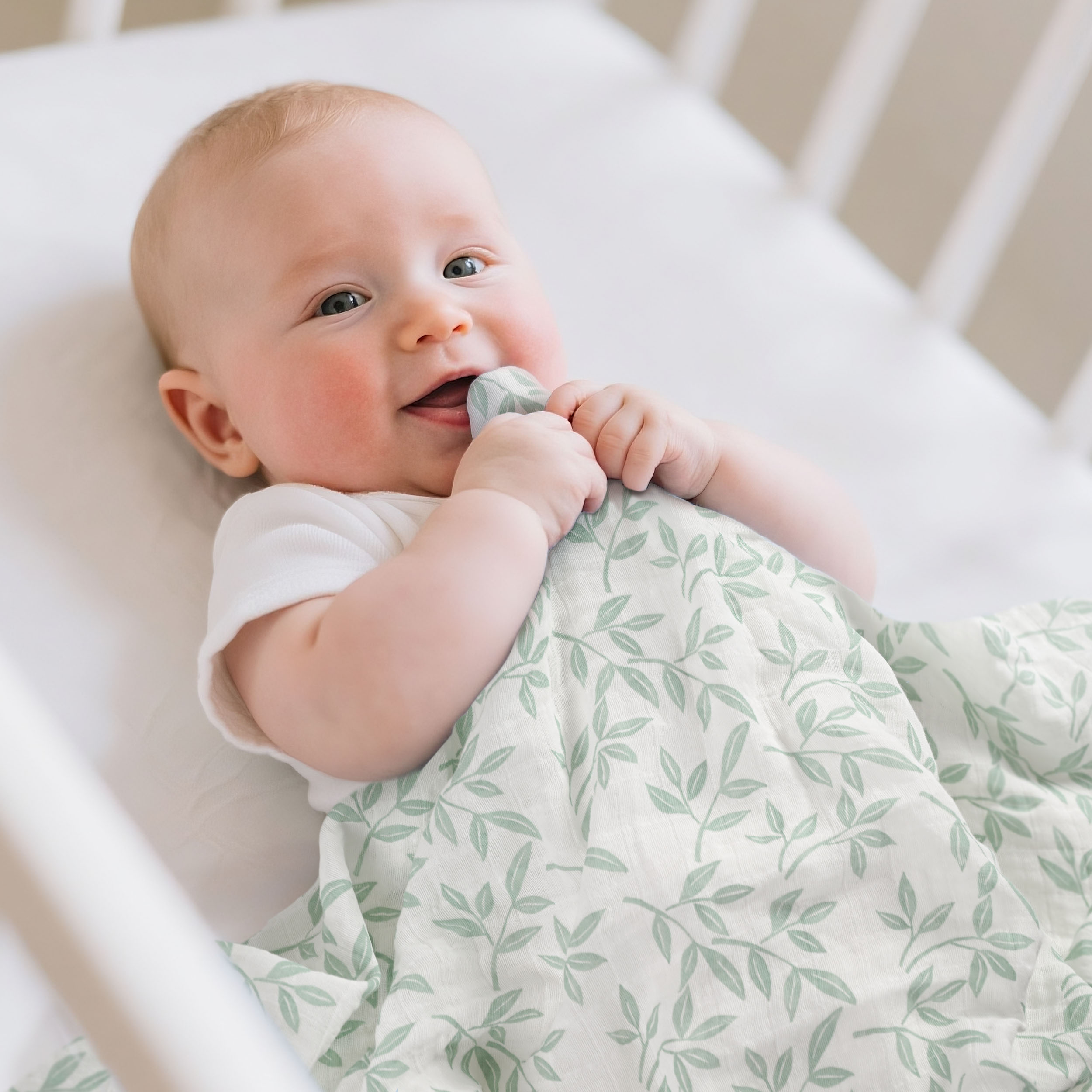 Muslin Swaddle Blankets 4-Pack | 31.5x43.3" | The Summer of Monstera