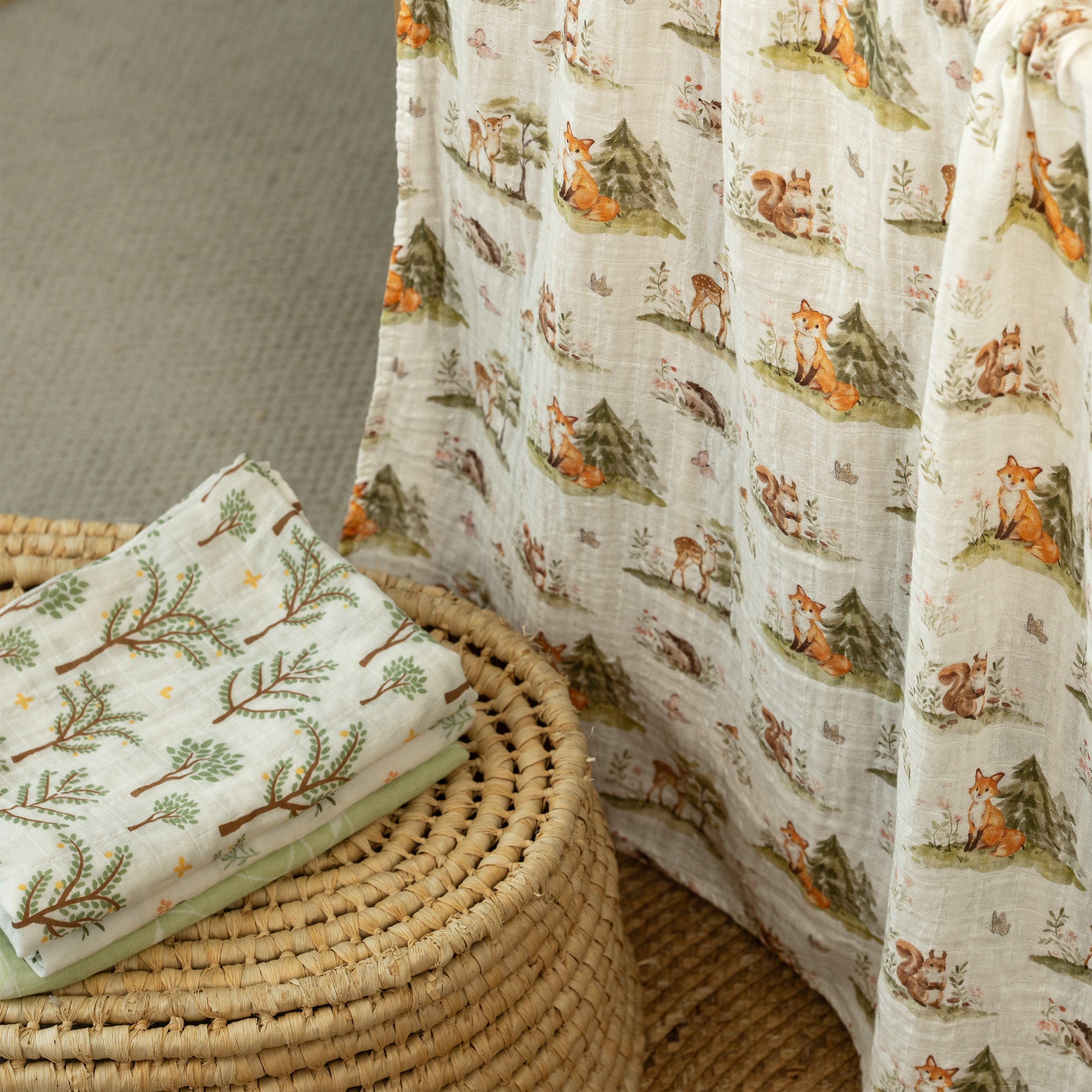 Muslin Swaddle Blankets 4-Pack | 31.5x43.3" | Sylvans