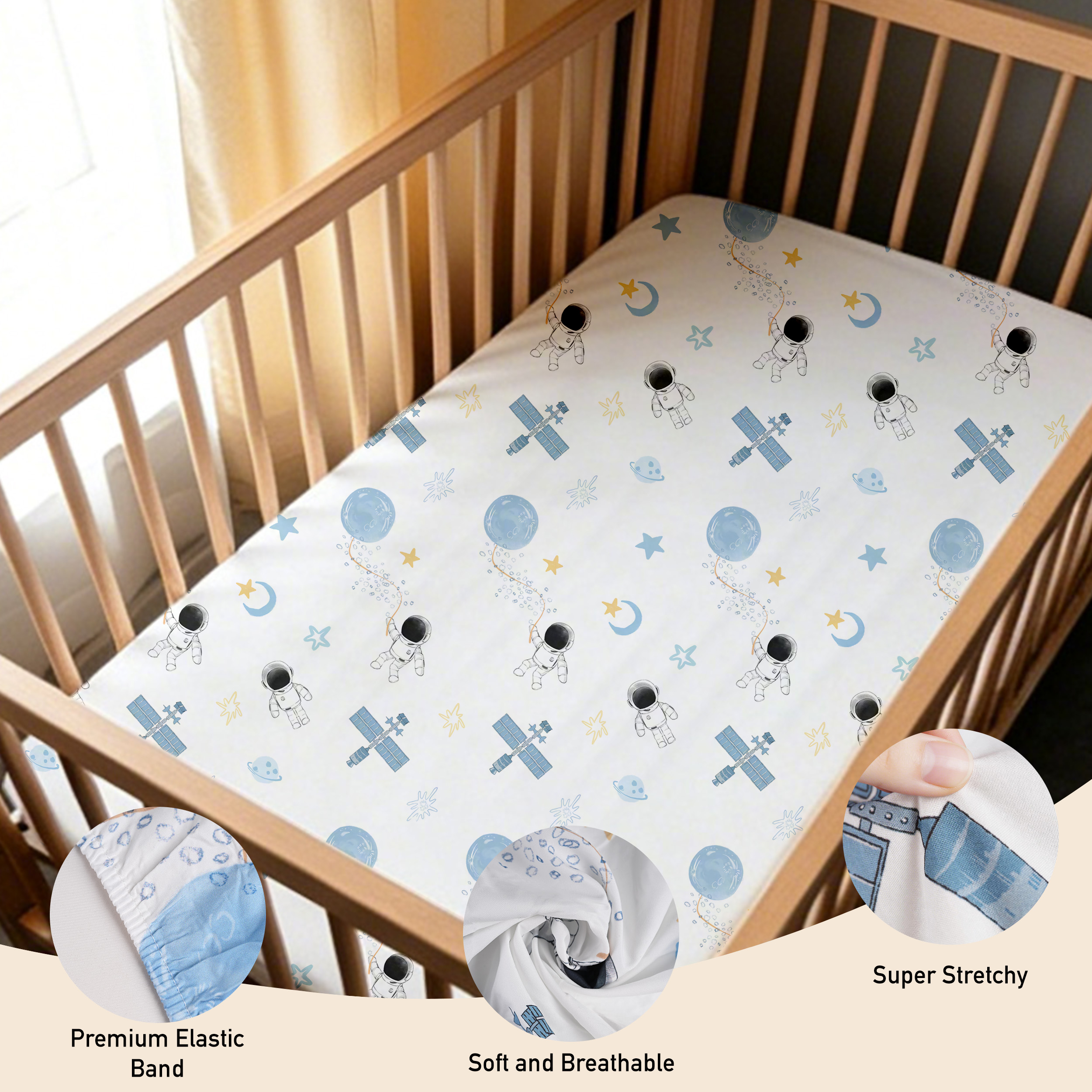 Starry Space Voyage | Bassinet Sheets 4-Pack | 20*33''