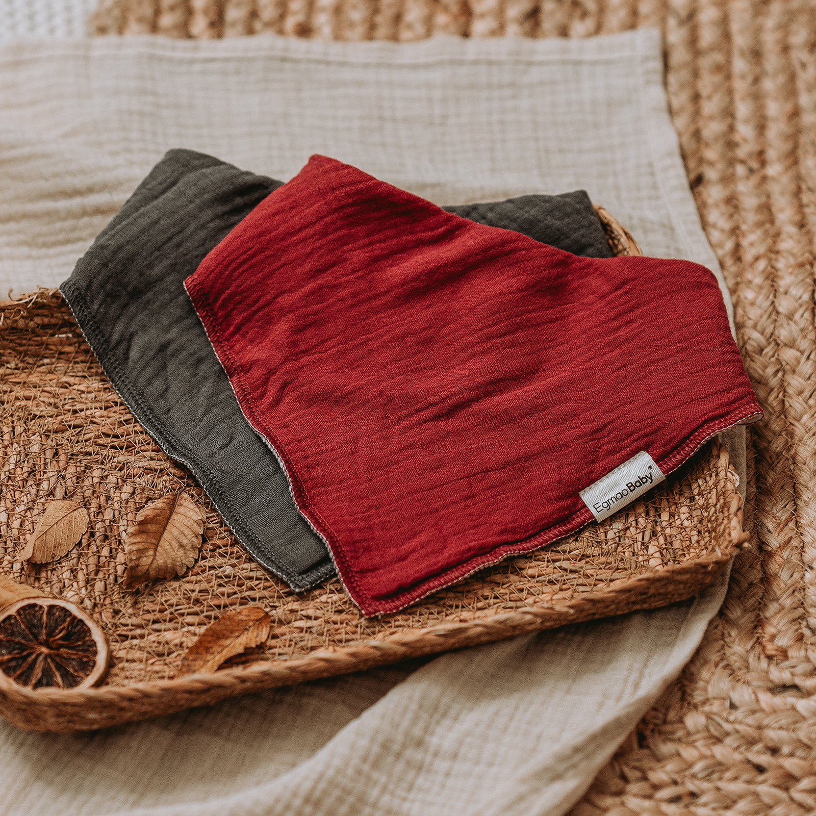 Primary | Soft & Absorbent Muslin Bandana Bibs 10 Pack