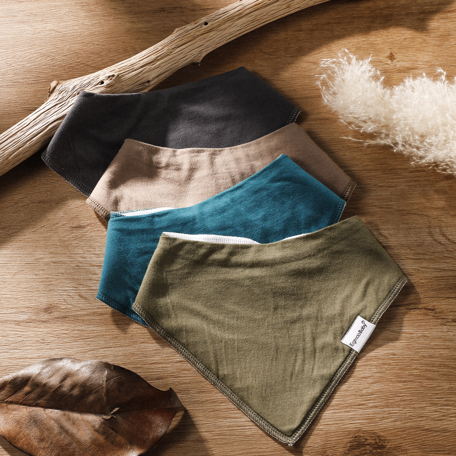 Super Absorbent Bandana Bibs 10 Pack - Pea Green