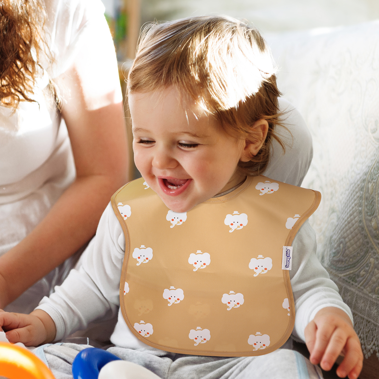 Elephant and Astronaut | Gllquen Baby Waterproof Bibs 5 Pack | 3-24 Months