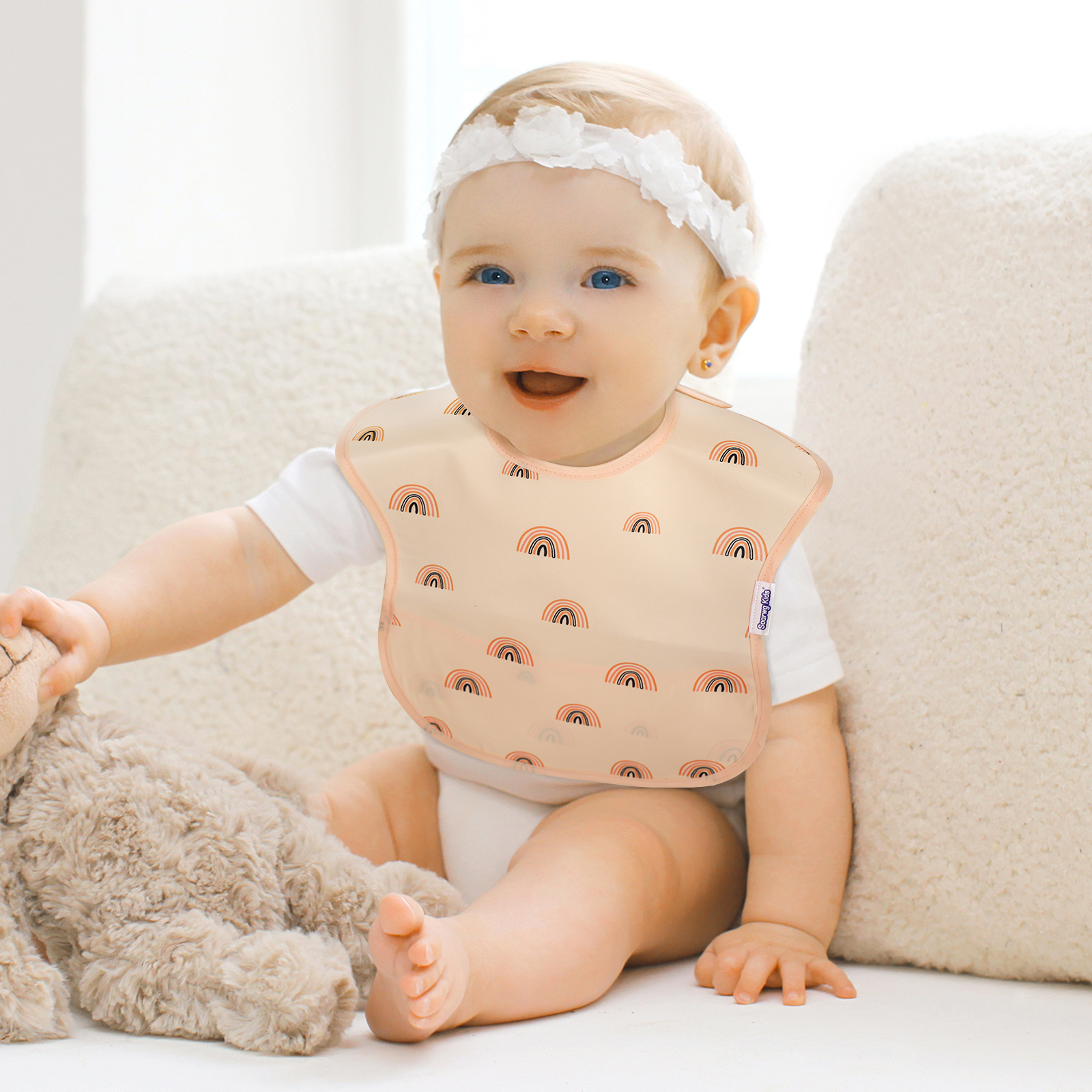 Rainbows | Gllquen Baby Waterproof Bibs 5 Pack | 3-24 Months