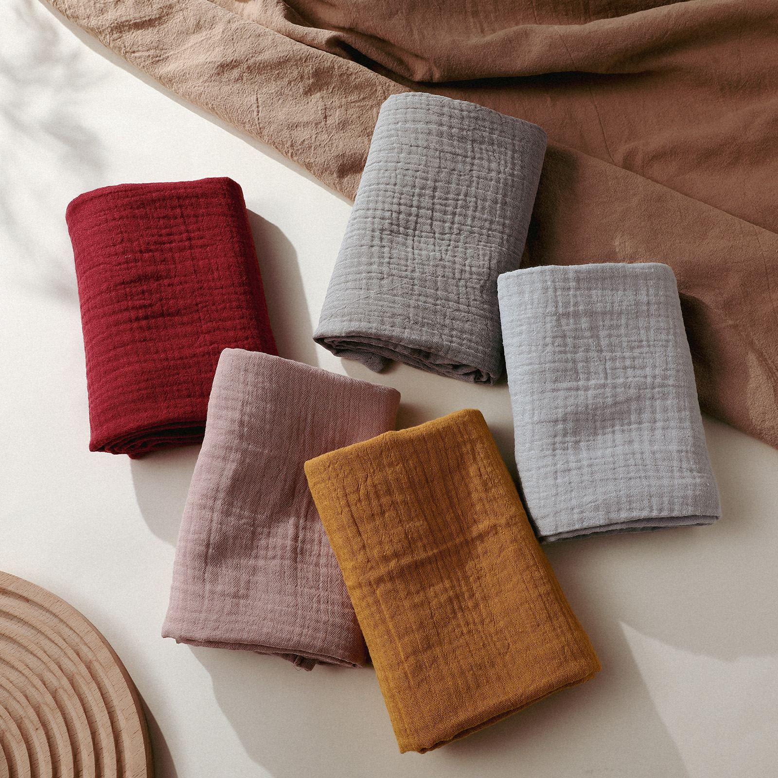 Muslin Swaddle Blankets 5-Pack, 23.5"x23.5" - Vintage