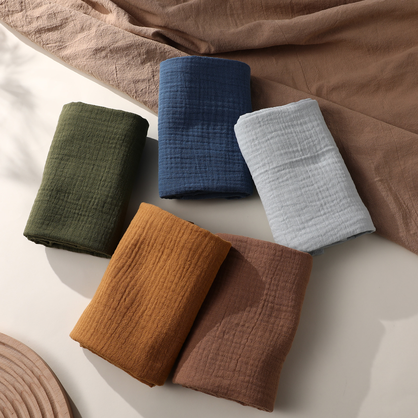Muslin Swaddle Blankets 5-Pack, 23.5"x23.5" - Fern 