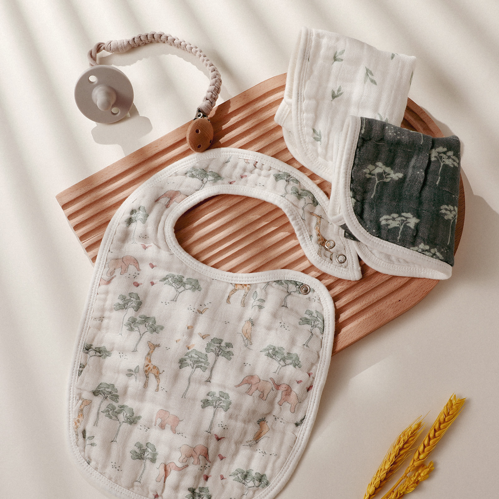 Animal Jungle | Organic Cotton Muslin Bandana Bibs 3 Pack