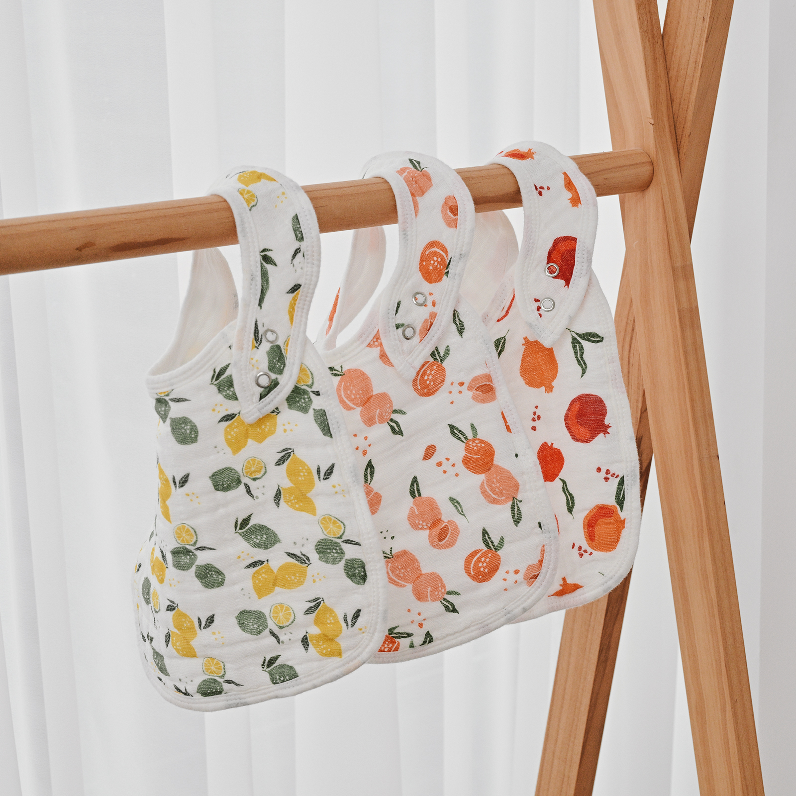 Lemon | Organic Cotton Muslin Bandana Bibs 3 Pack